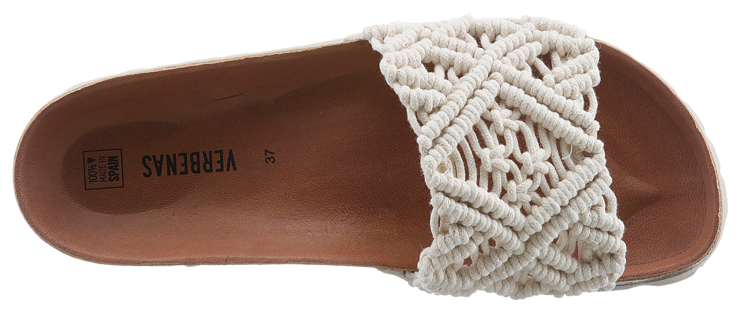 VERBENAS Pantoffel »Raga Knots Digital«, Sommerschuh, Schlappen, Hausschuh in gehäkeltem Look