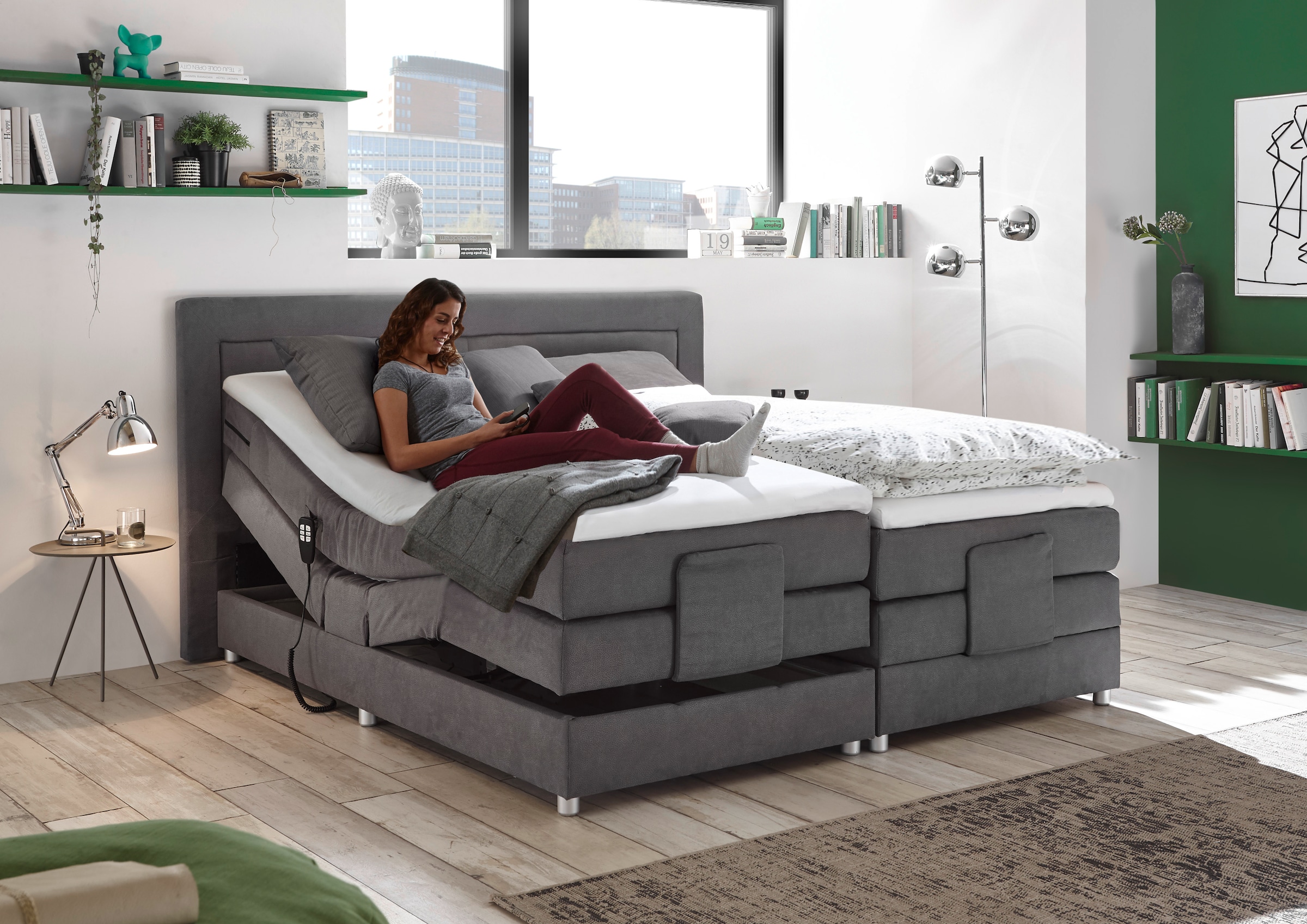 ED EXCITING DESIGN Boxspringbett »Saba 2«, inkl. Motor und Topper