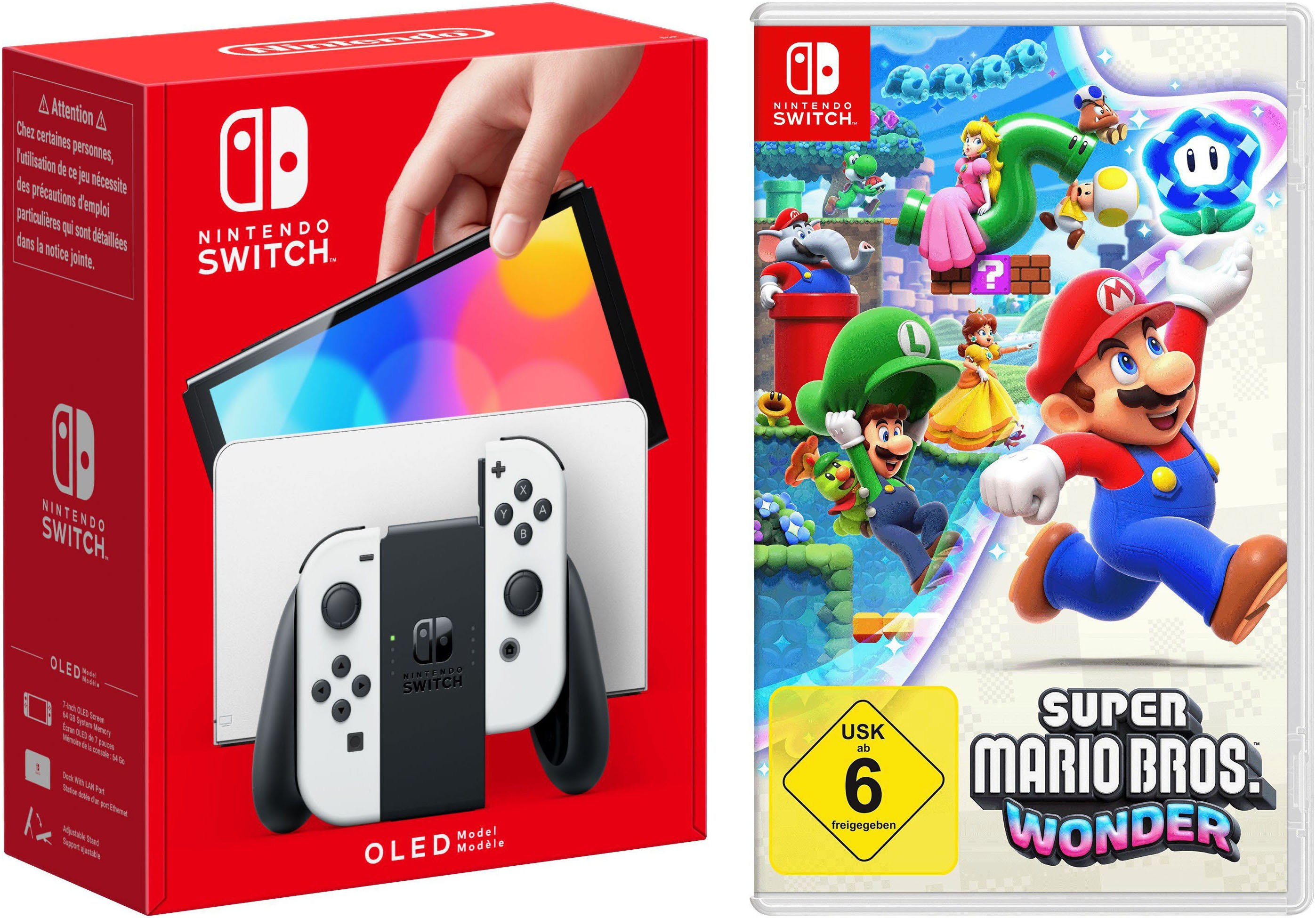 Nintendo Switch Konsolen-Set »OLED + Super Mario Bros. Wonder« 64 GB