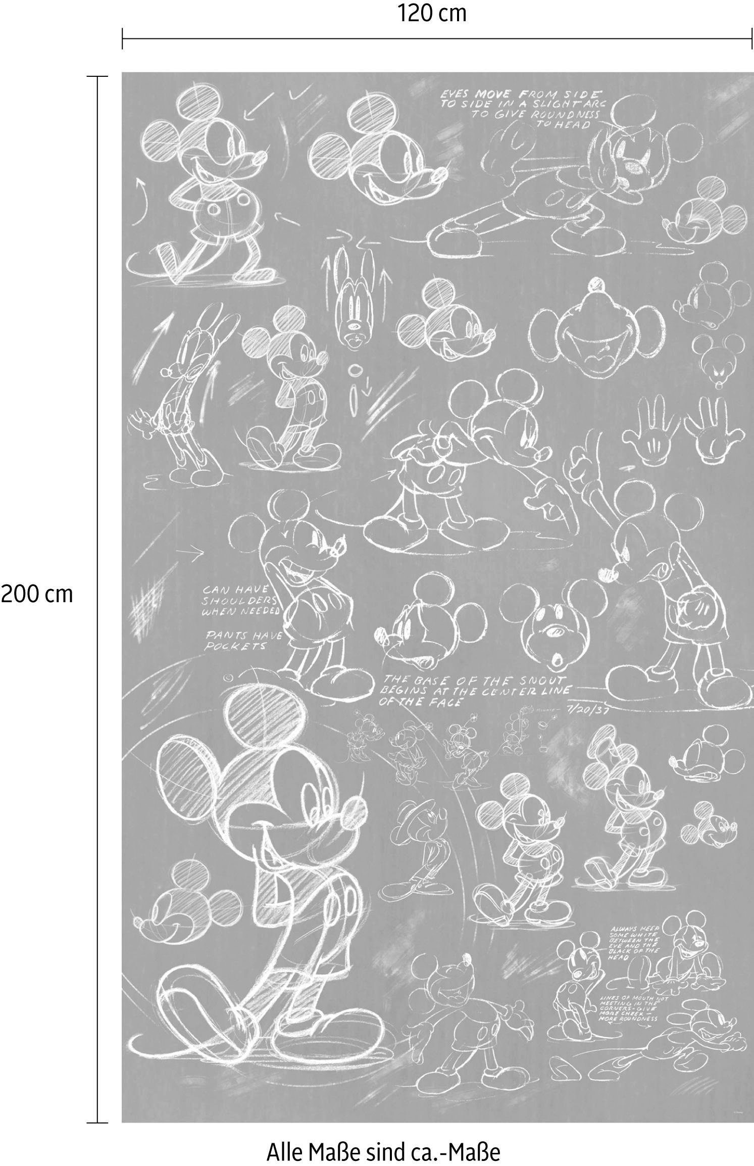 Komar Vliestapete »Digitaldruck Vlies - Mickey - Chalkboard - Grösse 120 x 200 cm«, bedruckt, Kinderzimmer