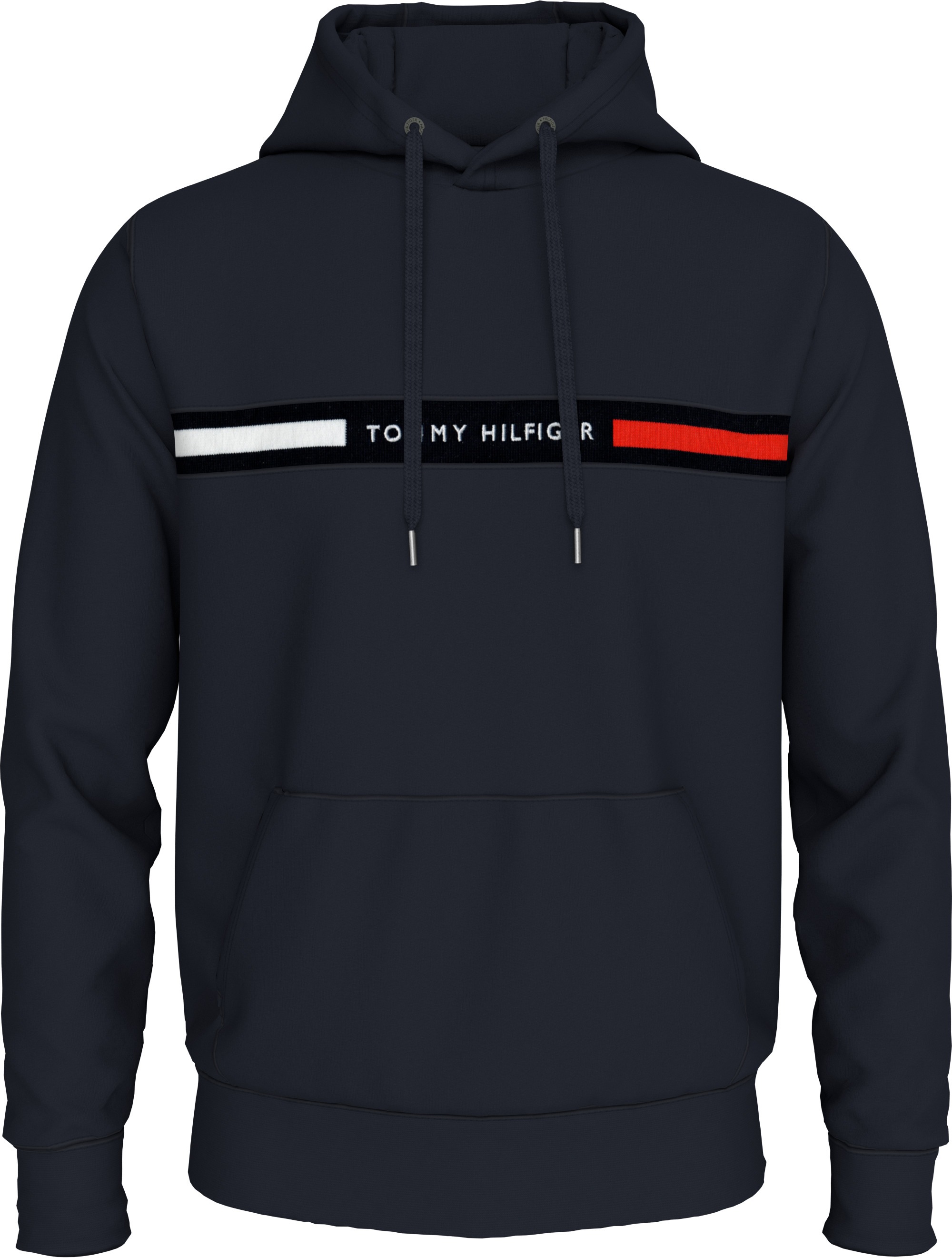 Tommy Hilfiger Kapuzensweatshirt »HILFIGER CHEST INSERT HOODY mit Kapuze und Logoschriftzug«, unifarben, casual, regular fit, Baumwollmix, Kapuze