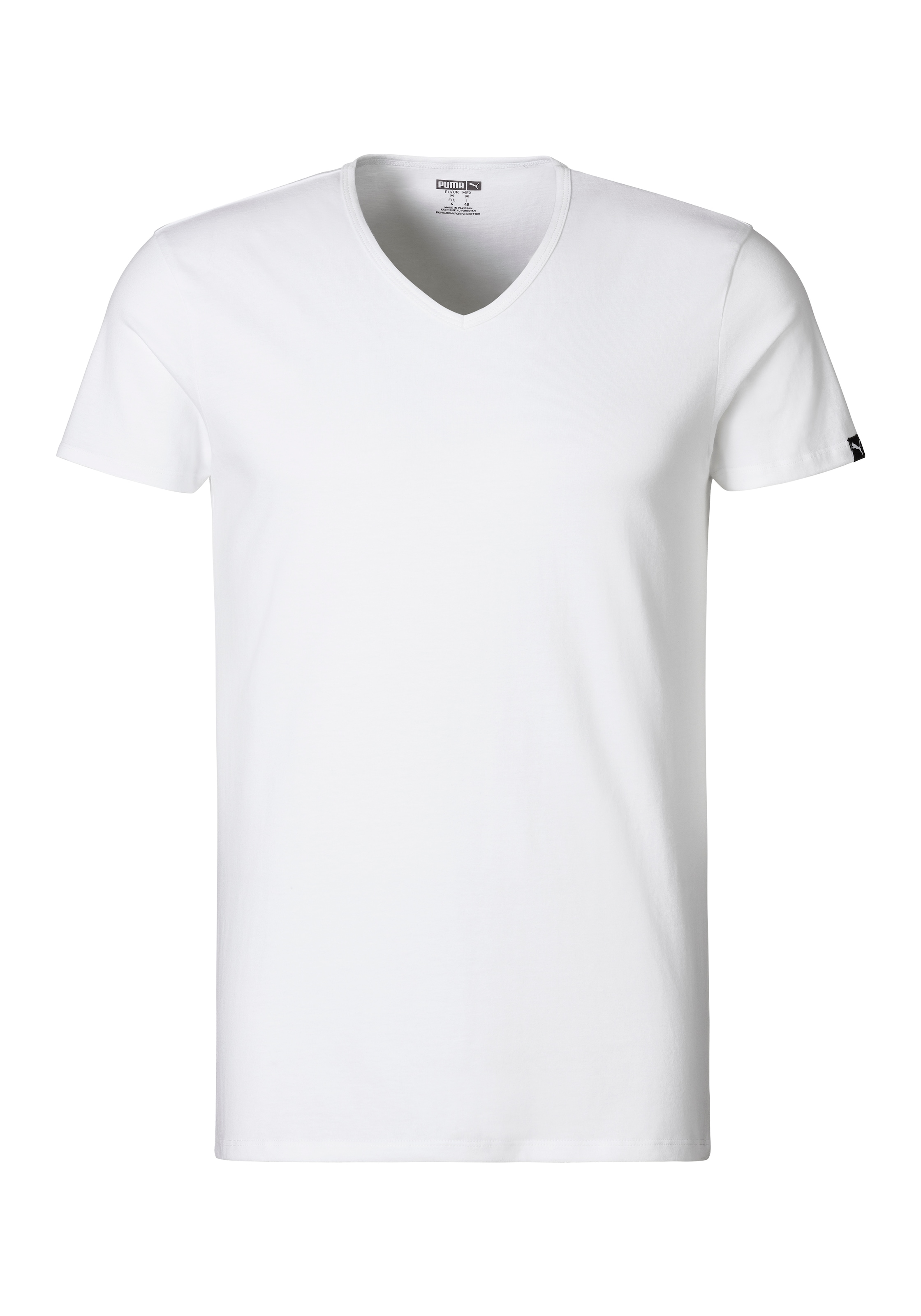 PUMA T-Shirt »PUMA BASIC 2P V-NECK TEE«, mit Markenlabel