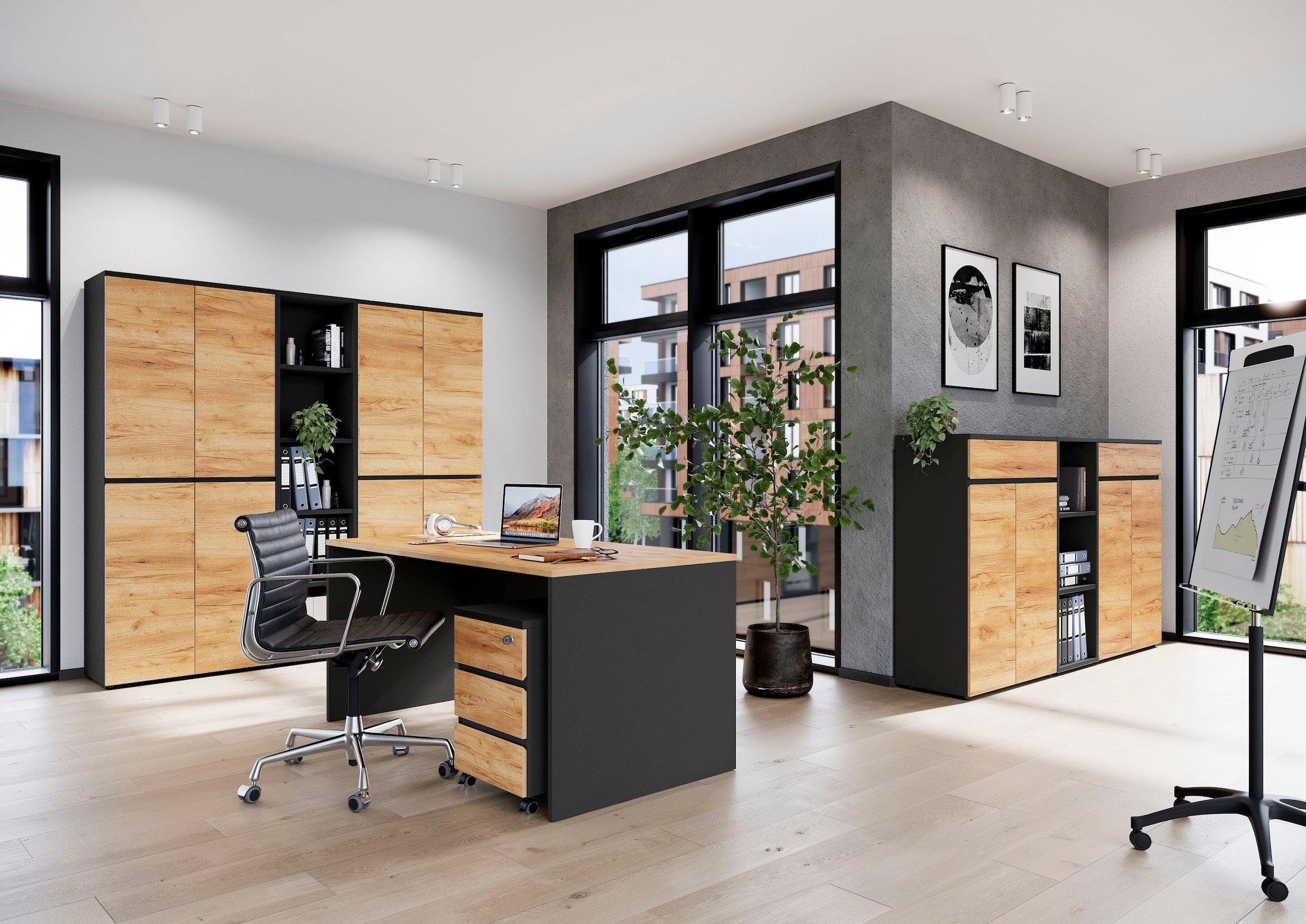 GERMANIA Aktenschrank »GW-Lissabon Aktenschrank«, mit Selbsteinzug der Schubladen und grifflosem Design