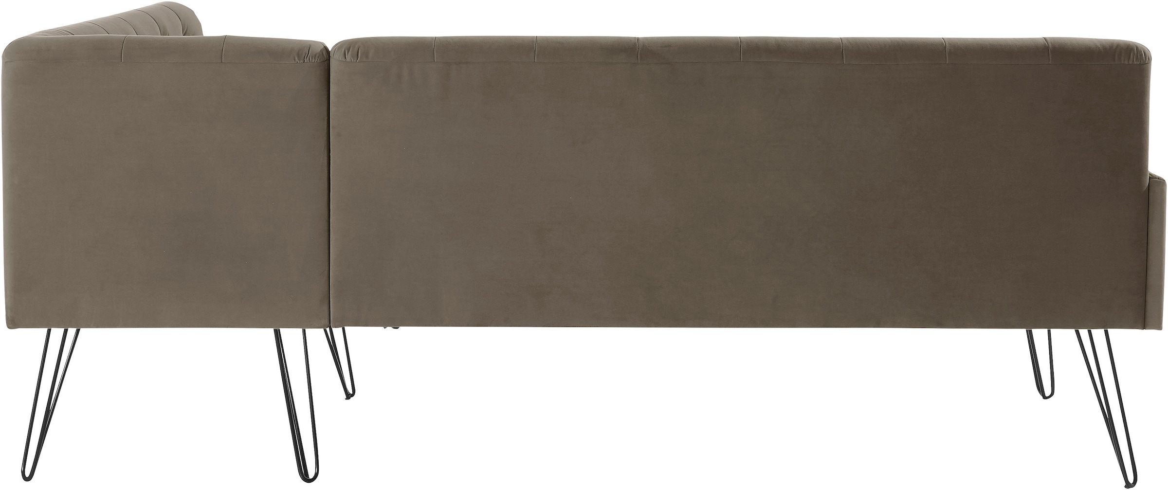exxpo - sofa fashion Eckbank »Doppio, Chesterfield Optik, komfortabel und bequem, hohe Designfüsse«, Frei im Raum stellbar