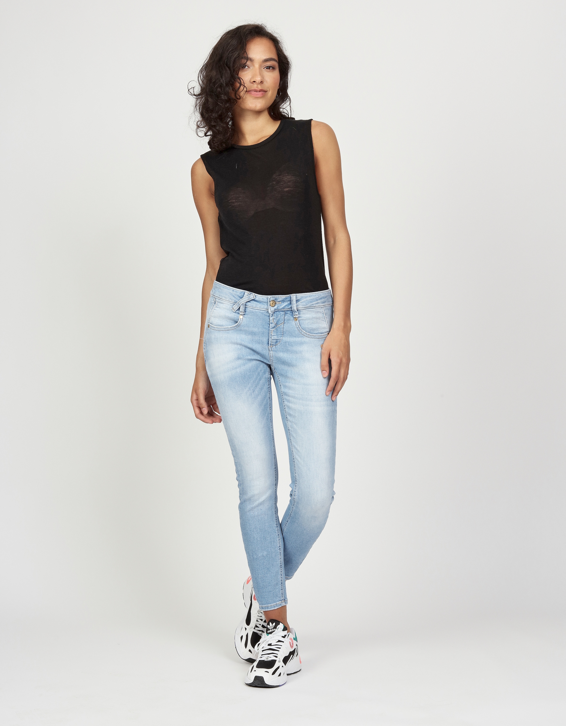 GANG Skinny-fit-Jeans »94NELE X-CROPPED«, mit gekreuzter Gürtelschlaufe