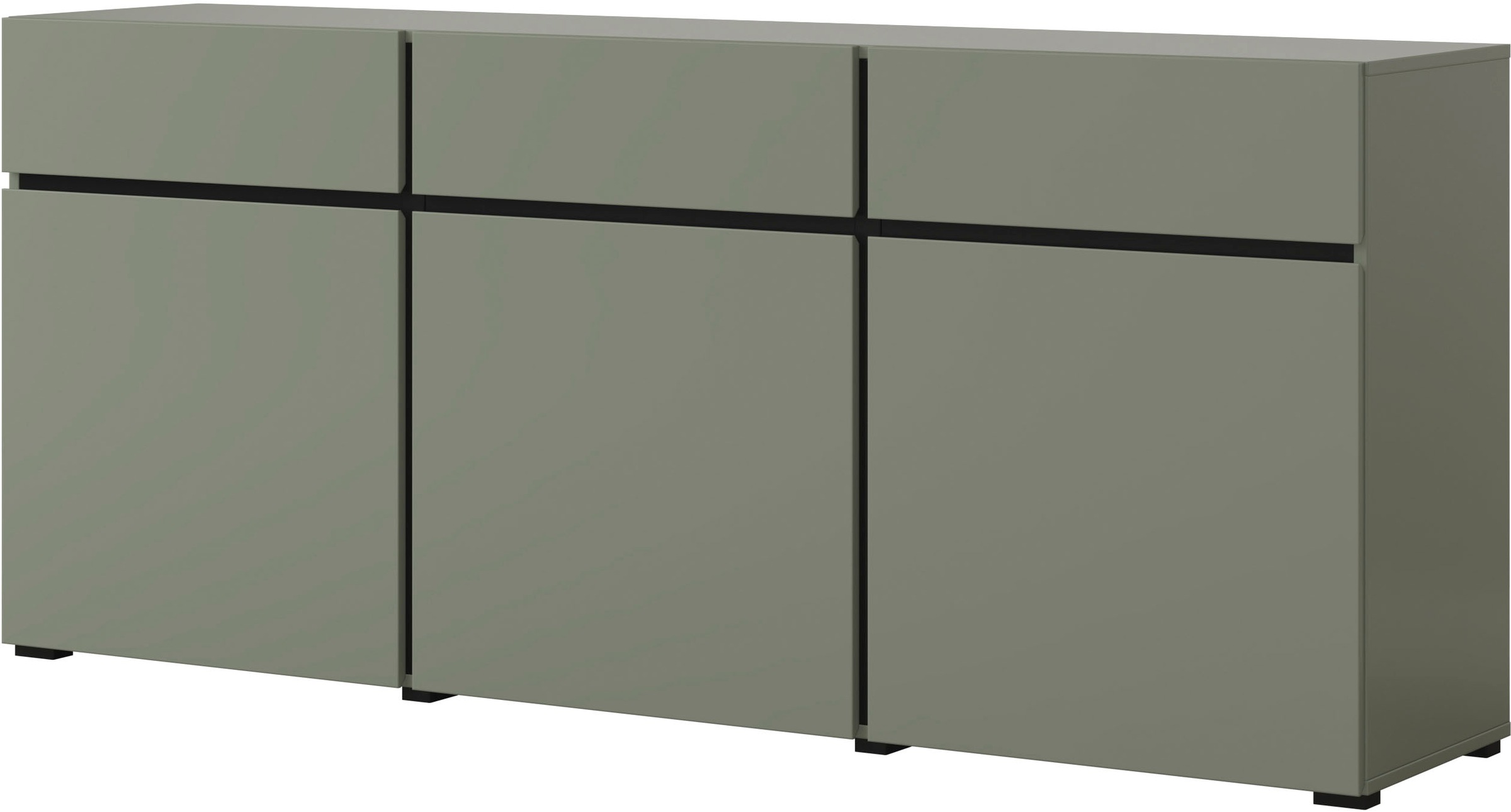 INOSIGN Sideboard »Cross,Breite 180 cm, moderne grifflose Kommode,3 Türen/3 Schubkästen«, Schubladenschrank mit viel Stauraum, Einlegeböden verstellbar