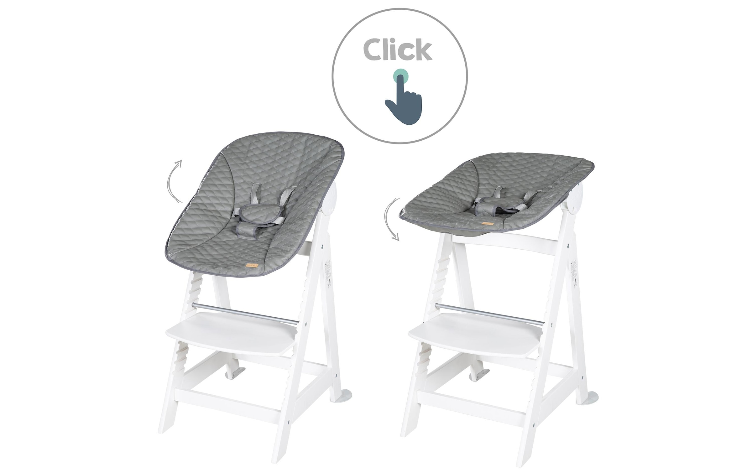 roba® Hochstuhl »Born up Set 2-in-1 Weiss, Stone gesteppt«