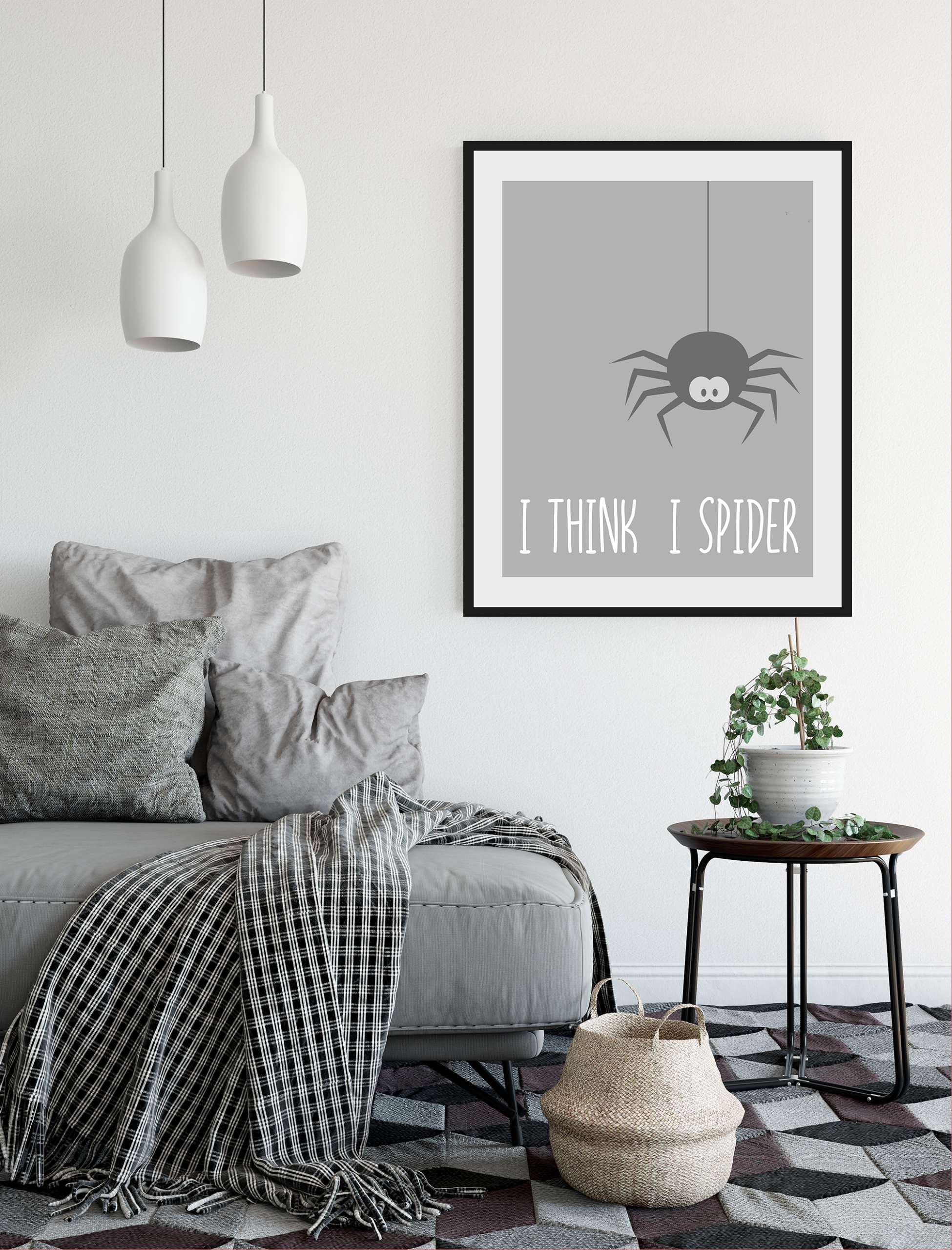 queence Bild »Spinne«, Schriftzug-Humor-Sprüche & Texte-Schwarz-Weiss-Insekten, (1 St.), HD Premium Poster-Druck inkl. Holzrahmen