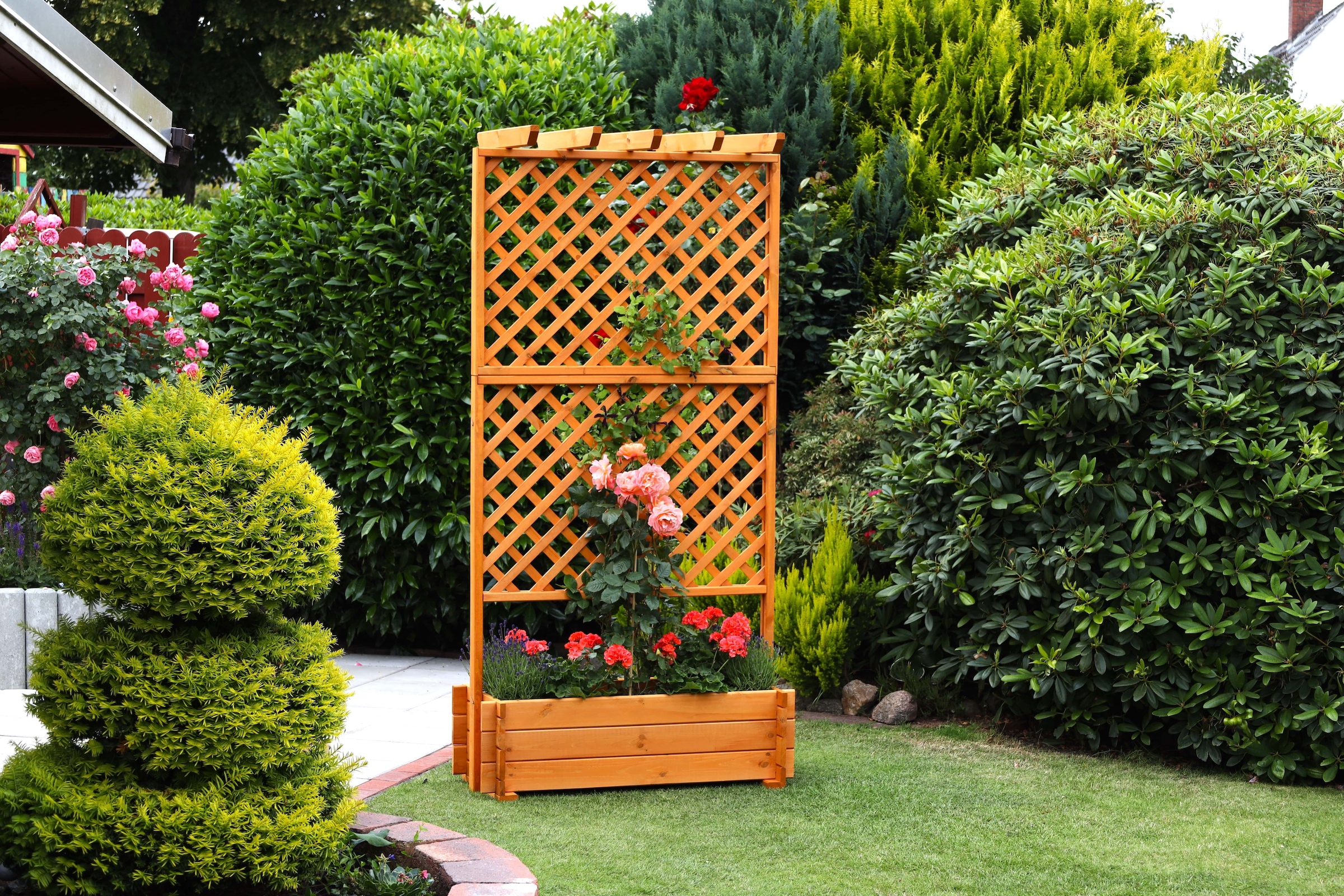 promadino Spalier, Pergola mit Pflanzkasten, BxTxH: 102x65x200 cm