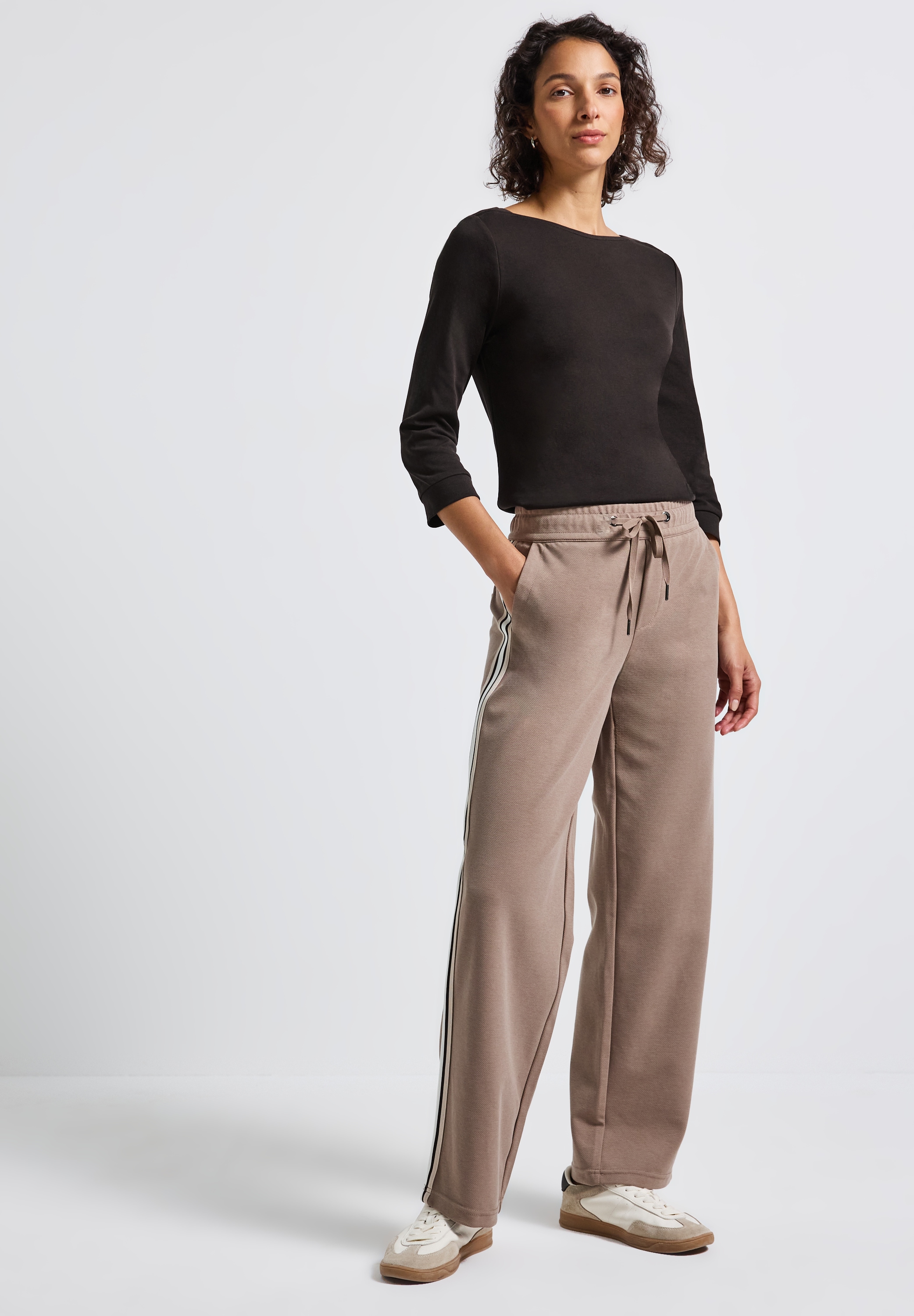 STREET ONE 3/4-Arm-Shirt, U-Boot-Ausschnitt und 3/4-Ärmel mit Bündchen