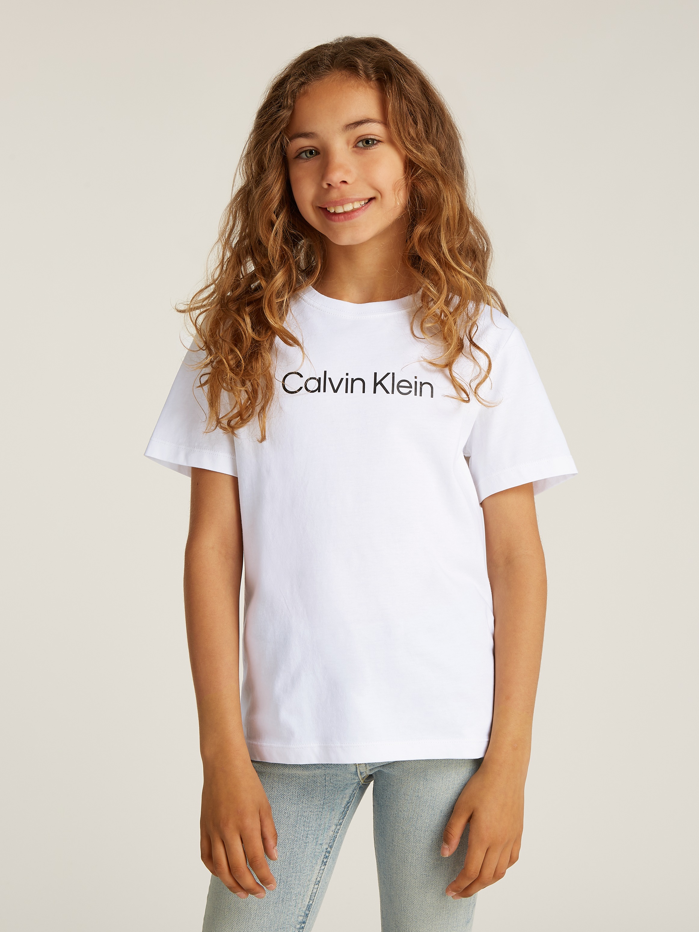 Calvin Klein Jeans Rundhalsshirt »INST. LOGO SS T-SHIRT« für Kinder bis 16 Jahre und mit Logoschriftzug