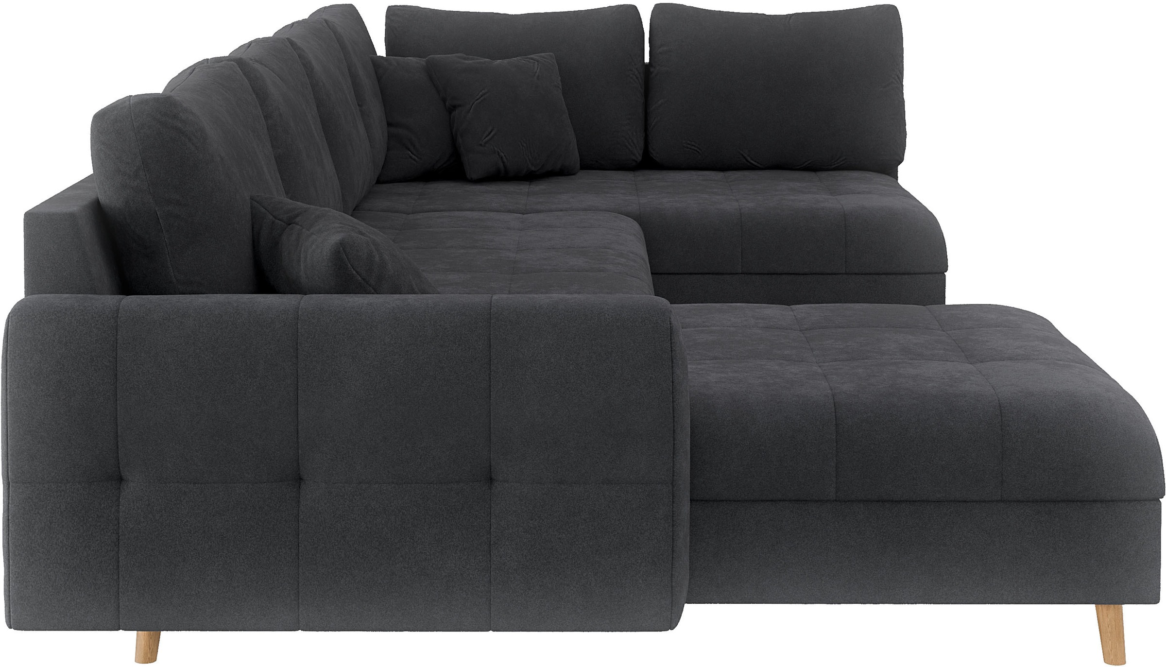 Home affaire Wohnlandschaft »CHARRE U-Form mit Ottomane, Masse B/T/H: 310/161/81 cm«, feine Steppung, lose Rücken- und Zierkissen, auch in Cord und Bouclé