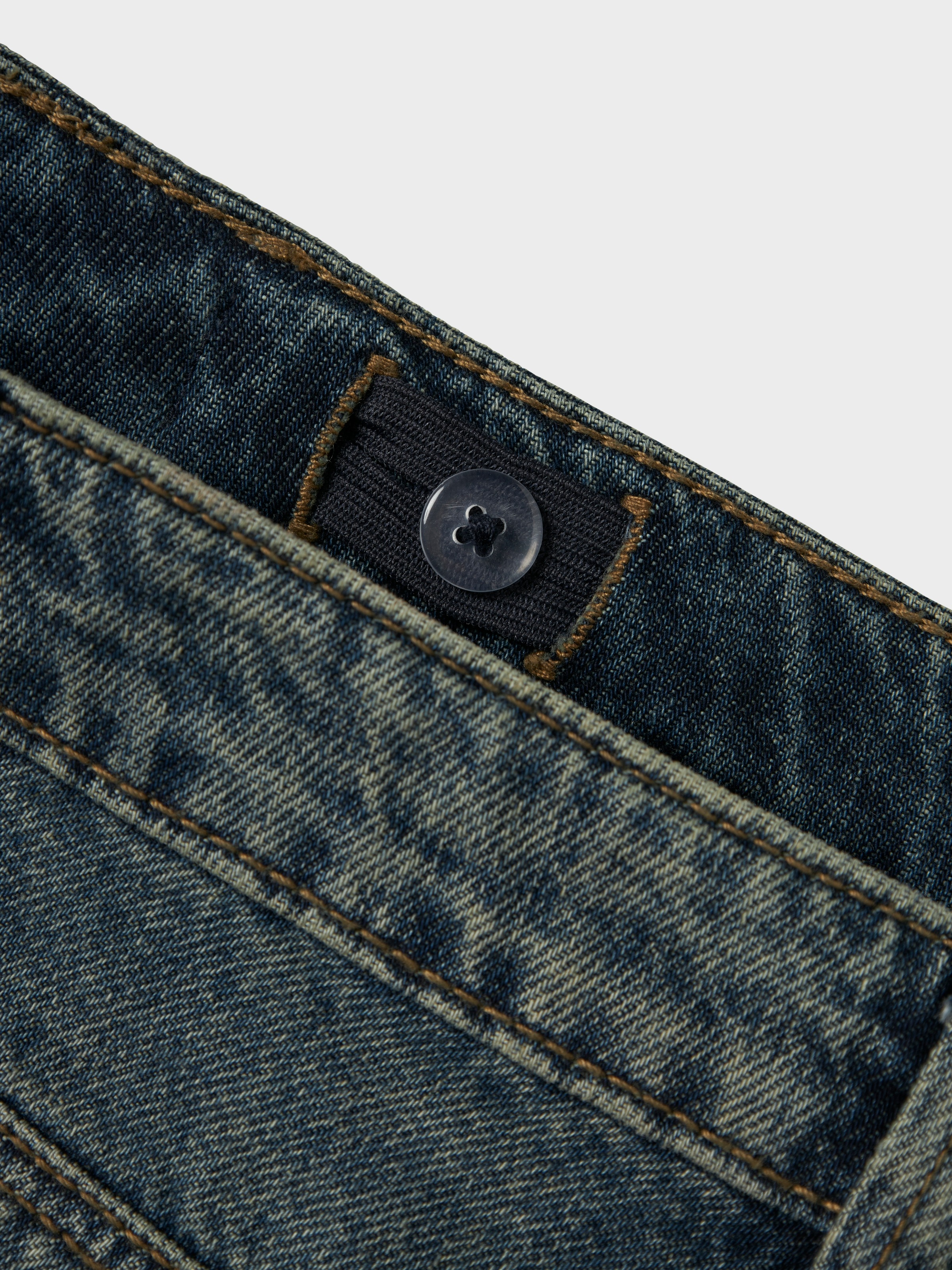 Name It Weite Jeans »NKFROSE für Mädchen mit weitem Bein und klassischem Sitz«, normal, Denim, Abriebeffekte, Reissverschluss