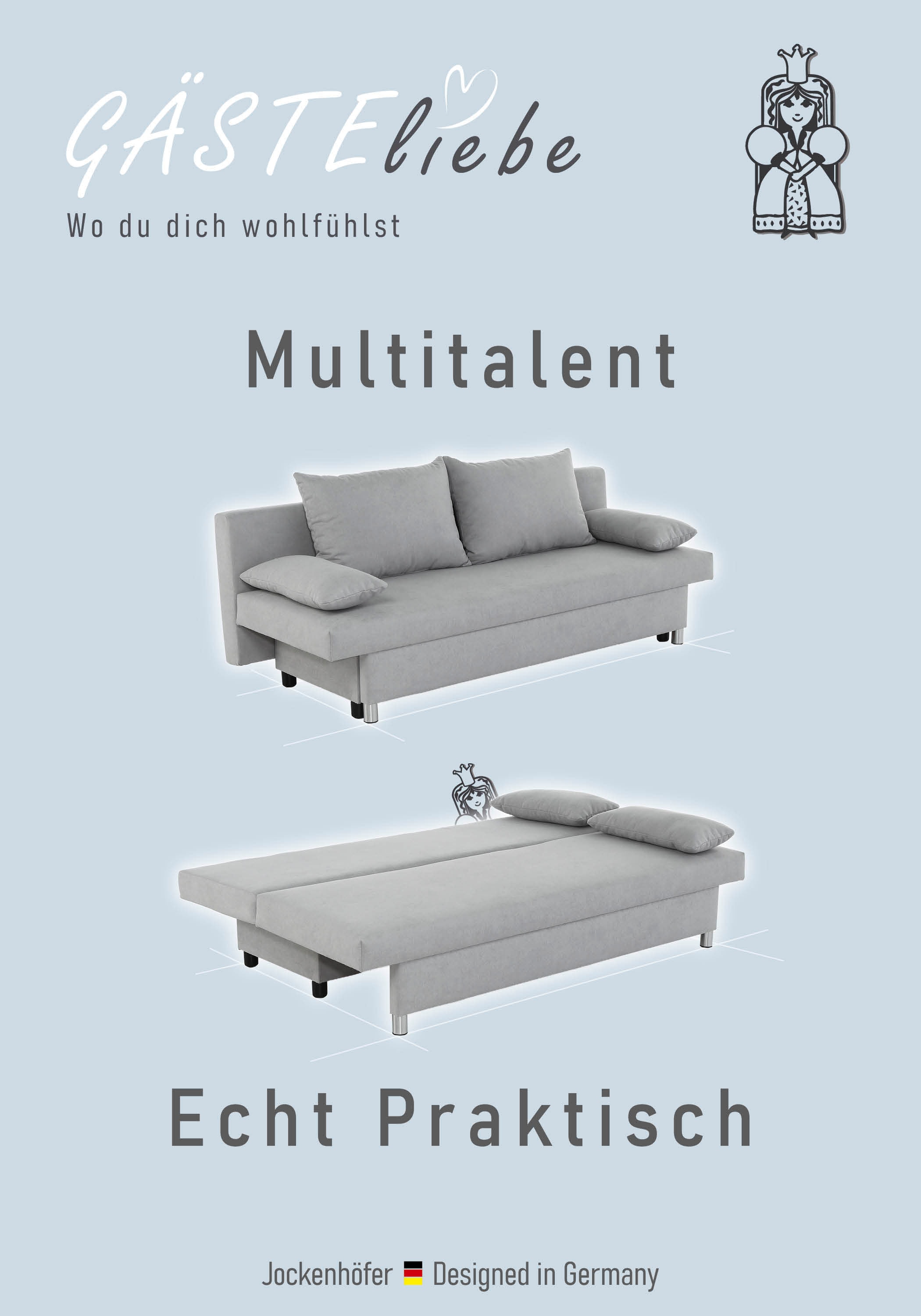 Jockenhöfer Gruppe Schlafsofa, mit Bettfunktion und Bettkasten