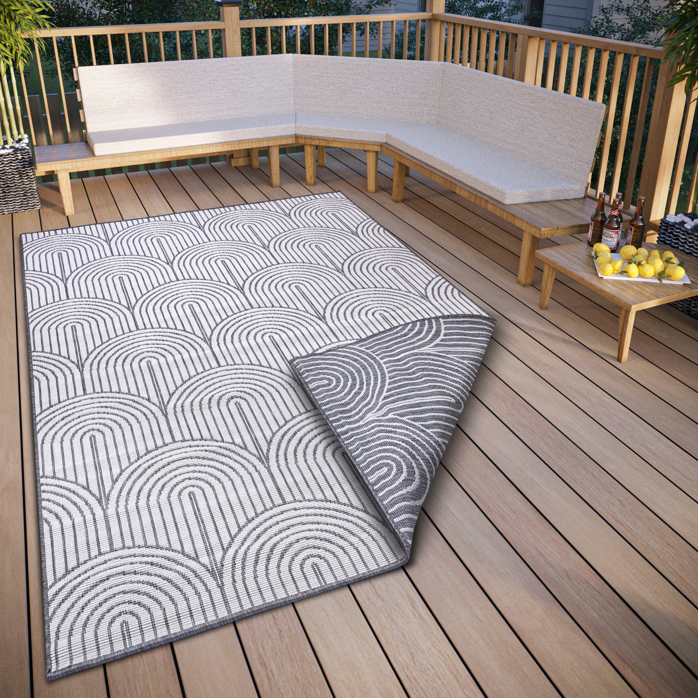 HANSE Home Outdoorteppich »Pangli, Wendeteppich«, rechteckig, 5 mm Höhe, In-& Outdoor, Teppich, Wetterfest, Balkon, Garten, Wohnzimmer, Modern