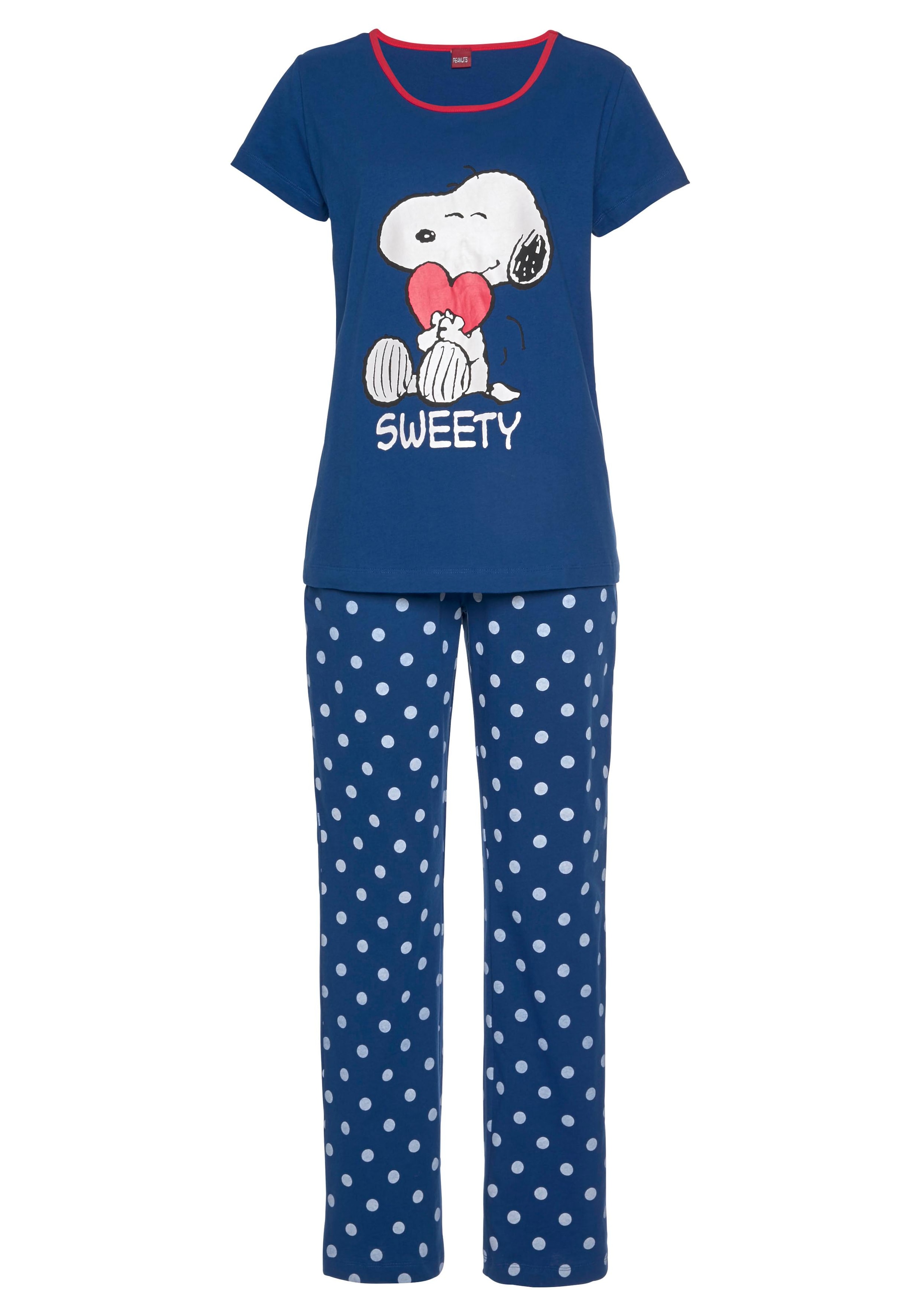 Peanuts Pyjama, (2 tlg.), mit Snoopy-Druck und Pünktchen-Hose