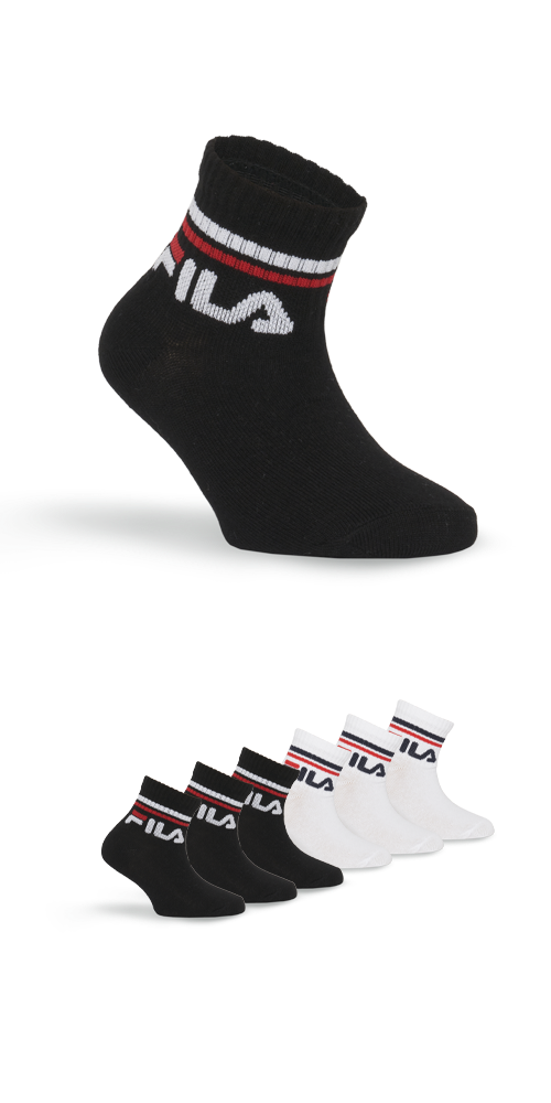 Fila Kurzsocken »JUNIOR UNISEX QUARTER PLAIN SOCKS« 6 Stk. tlg. mit eingestricktem Logo im Bündchen, Kindersocken