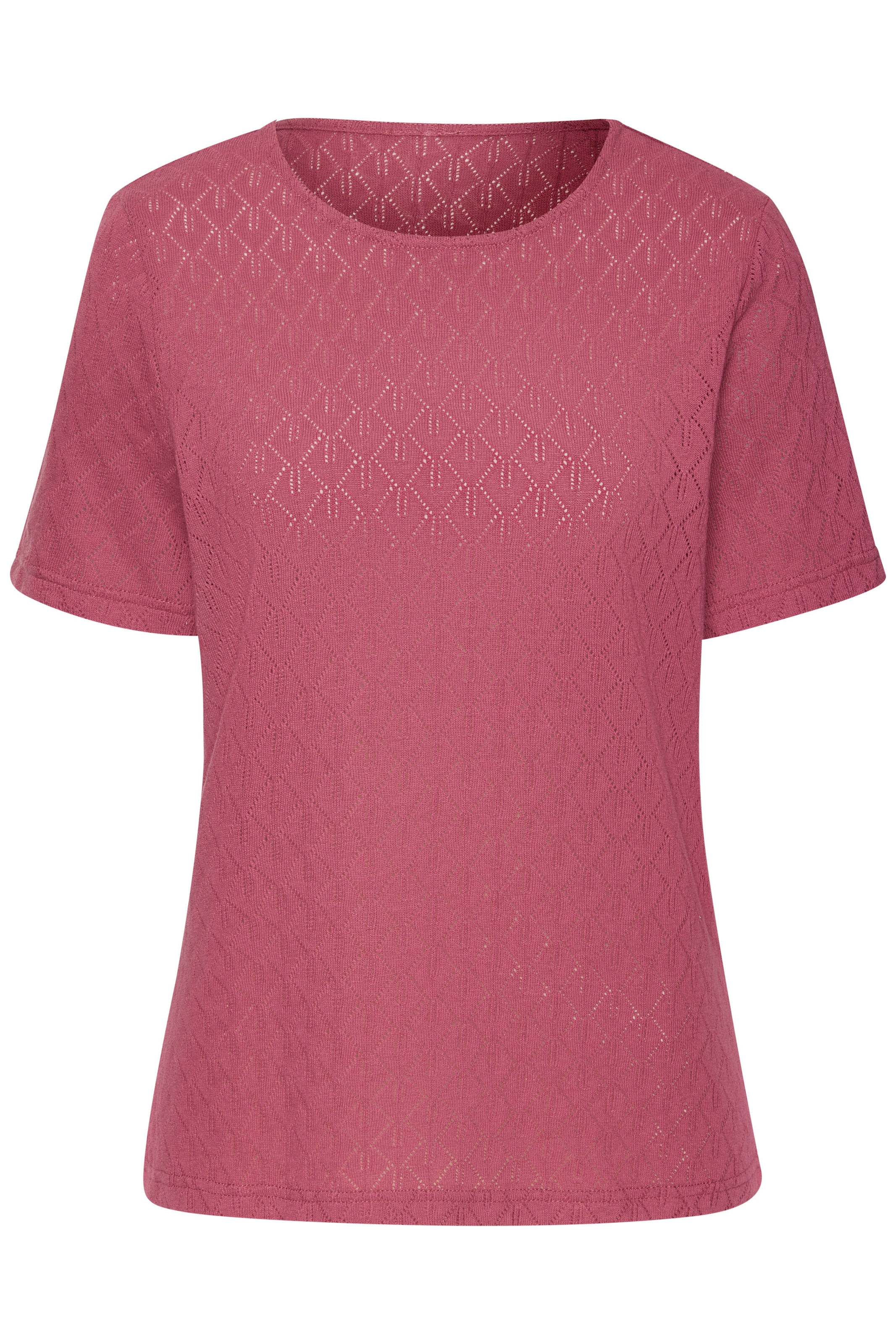 Vivance Kurzarmshirt »mit modischem Ajour-Muster«, aus weicher Baumwoll-Qualität