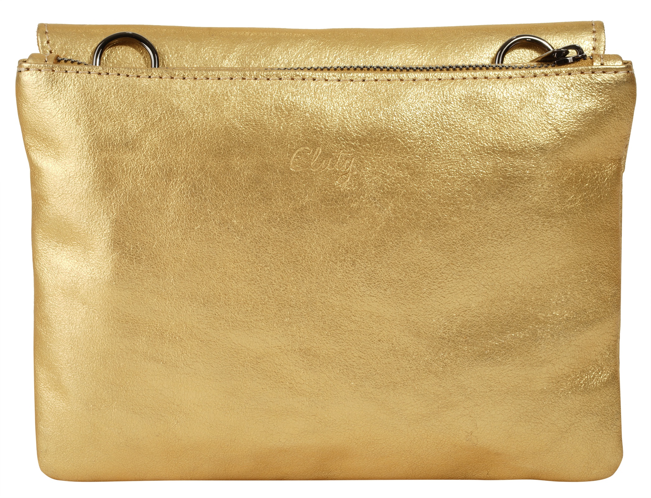Cluty Umhängetasche, echt Leder, Made in Italy