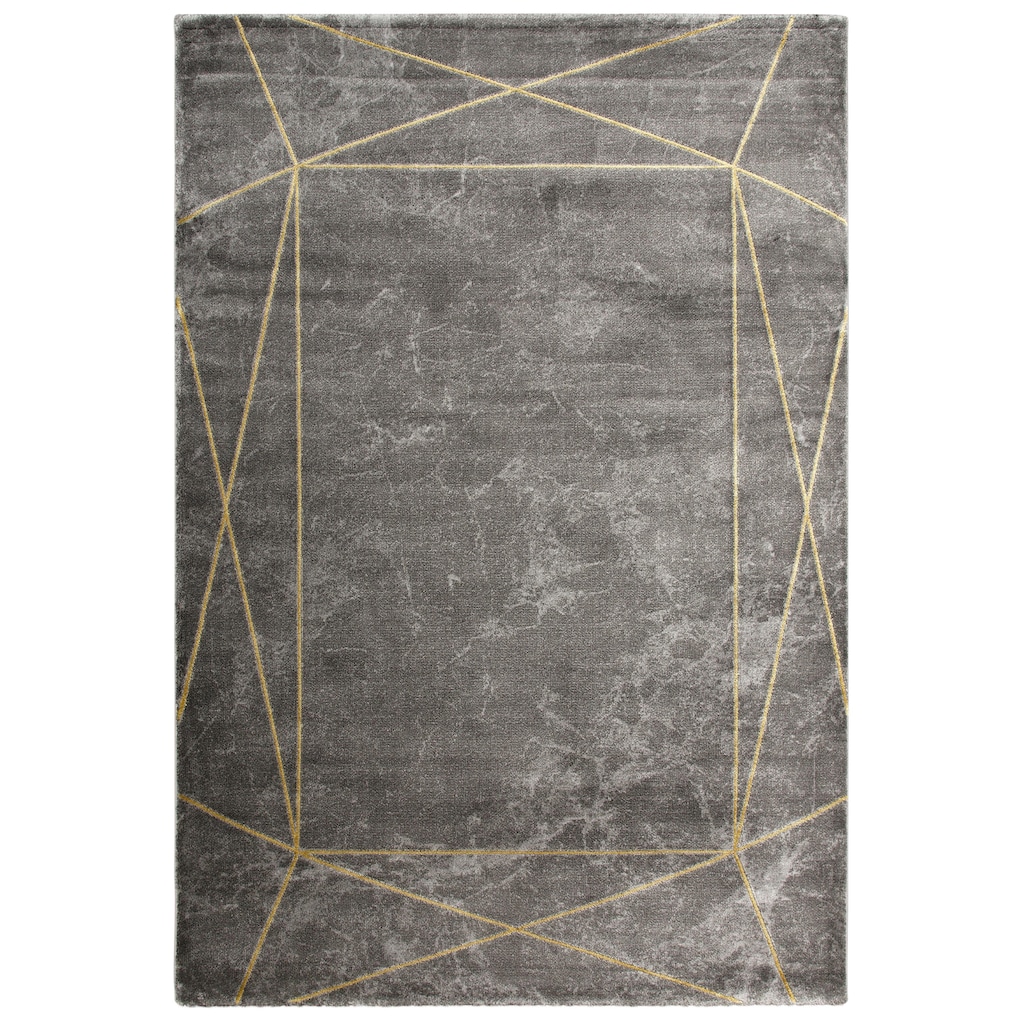 Leonique Teppich »Lucie«, rechteckig, modernes & grafisches Marmor Design, Kurzflor, Teppich mit Bordüre