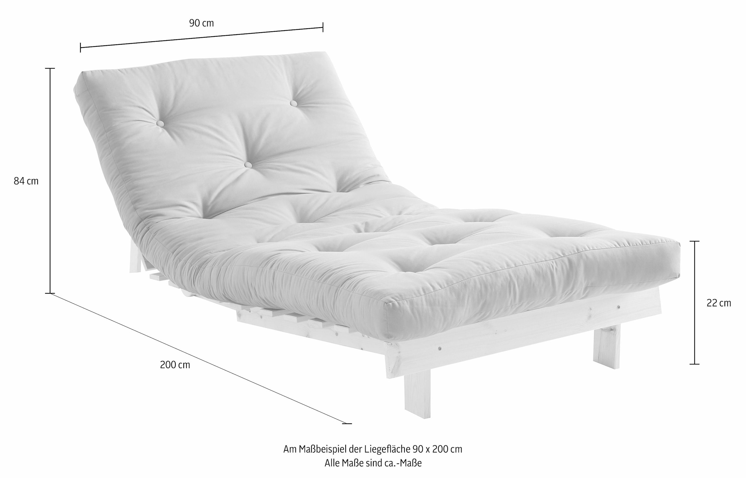 Karup Design Daybed »Roots Schlafsofa, Gästebett, Sofa inkl. Futonmatratze«, Liegefläche 90/140/160 x200 cm, FSC® zertifizierte Kiefer