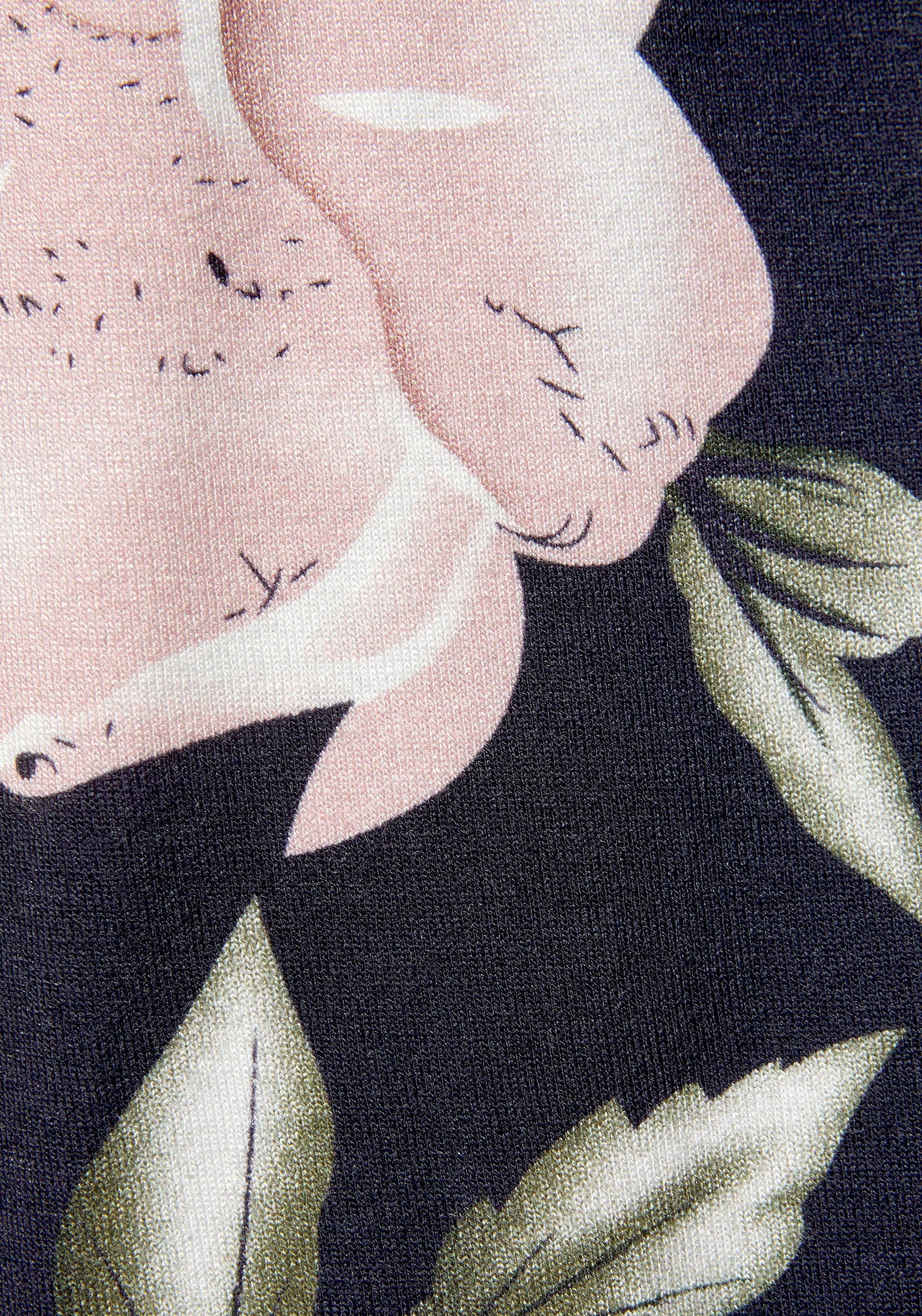s.Oliver Maxikleid, mit tiefem Rückenausschnitt, Sommerkleid im Alloverprint, Strandkleid