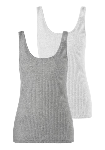 LASCANA Unterhemd, (Packung, 2 St., 2er-Pack), aus modischer Ripp-Qualität kaufen