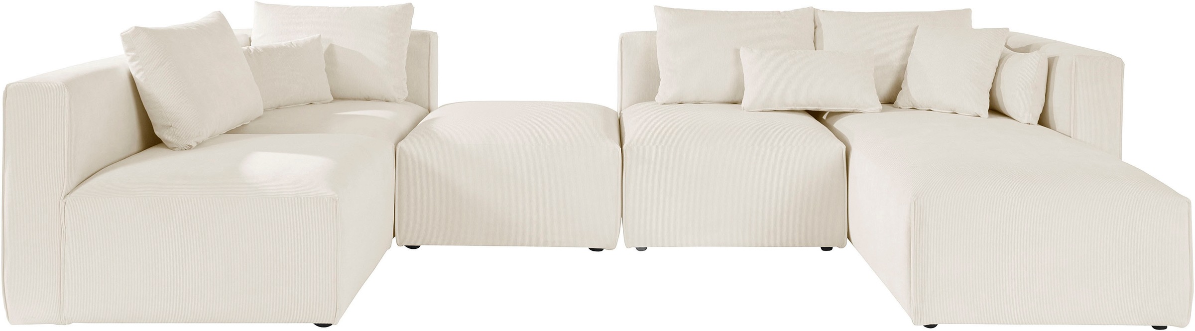 Home affaire Wohnlandschaft »Comfine U-Form«, zusammengesetzt aus Modulen, in 3 Stoffen und vielen Farben