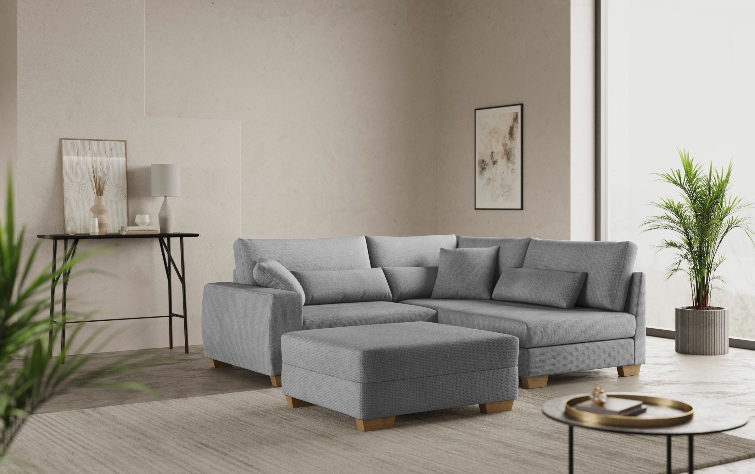 Mr. Couch Hocker »Helena«, Mit Federkern, wahlweise mit DuraSpring-Taschenfederkern