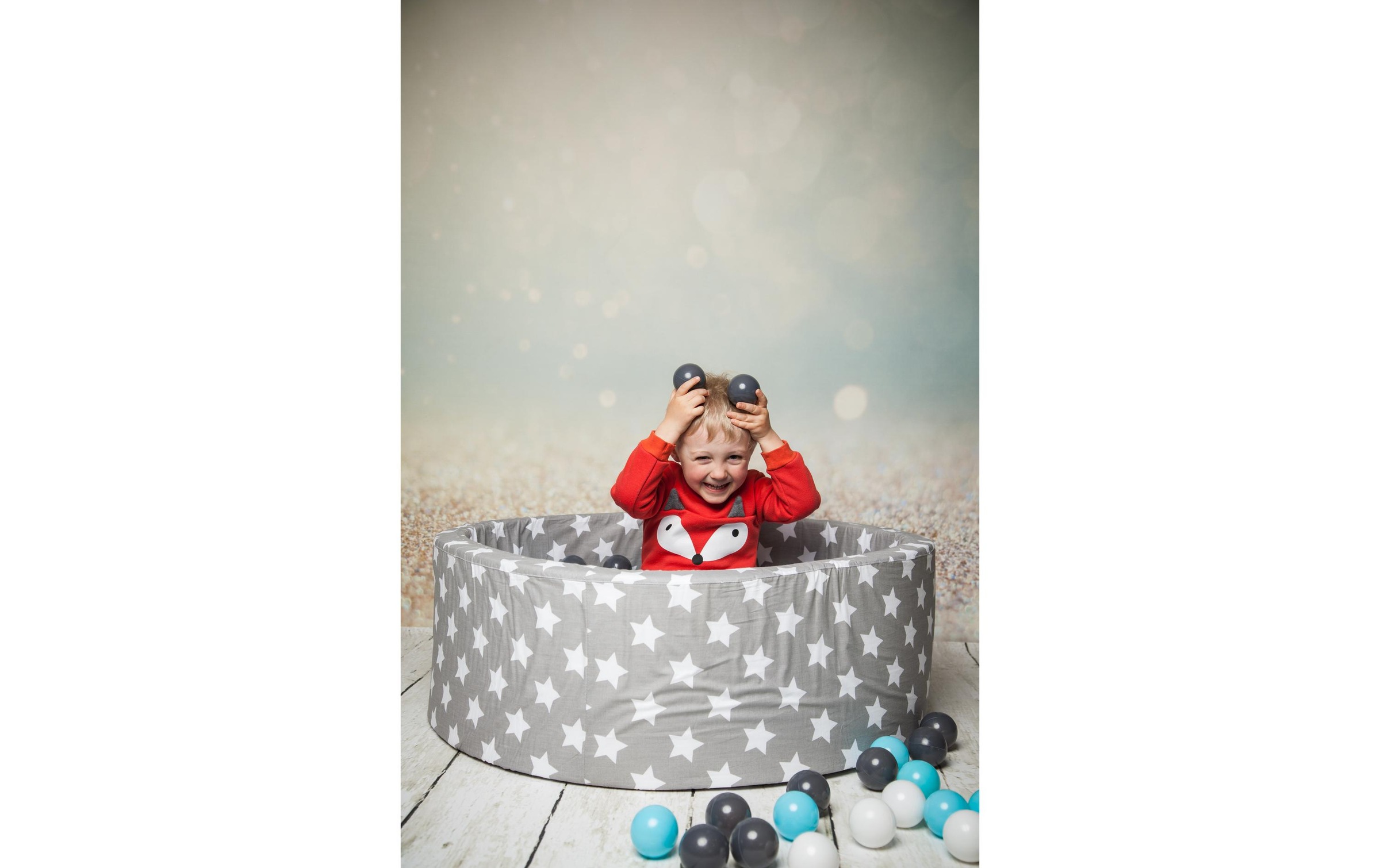 Knorrtoys® Bällebad »Grey White Stars 300 Bälle creme/grey/lightblue«
