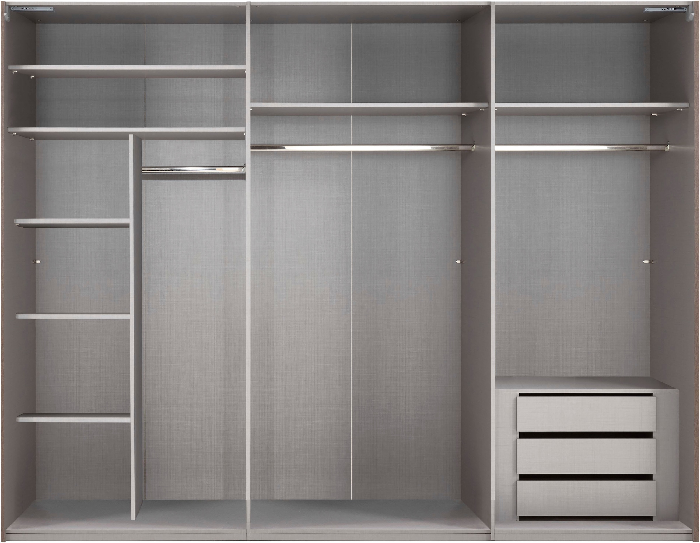 Wimex Kleiderschrank »Indiana by fresh to go, wahlweise mit oder ohne Spiegel«, (INKLUSIVE Innenausstattung und Selbsteinzug für die Türen), grosse Breiten250 oder 300cm, mit oder ohne Glasfront, Made in Germany