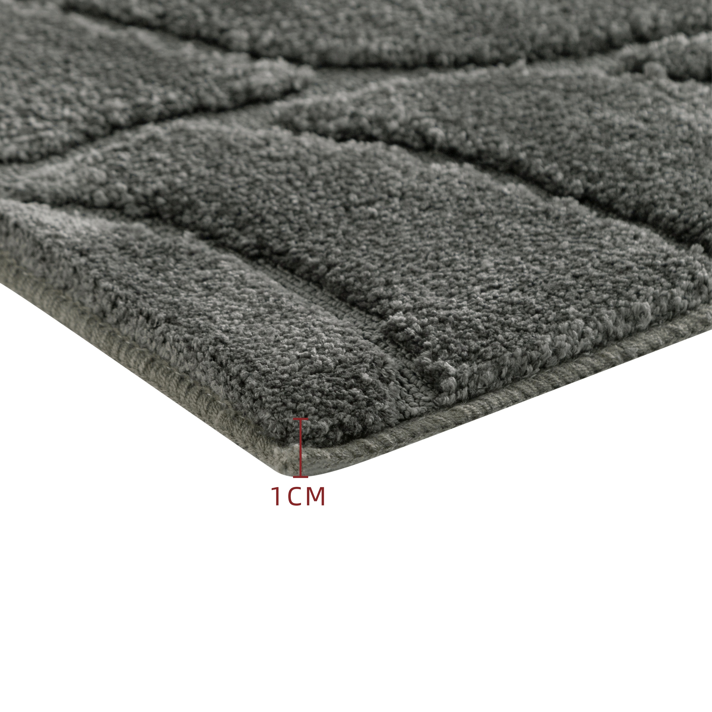my home Badematte »Epense, Badvorleger, Badezimmer Teppich, Duschvorleger«, rutschhemmend beschichtet, fussbodenheizungsgeeignet-schnell trocknend, Badteppich, Uni Farben, Blätter, Blattstruktur, Hoch-Tief Effekt