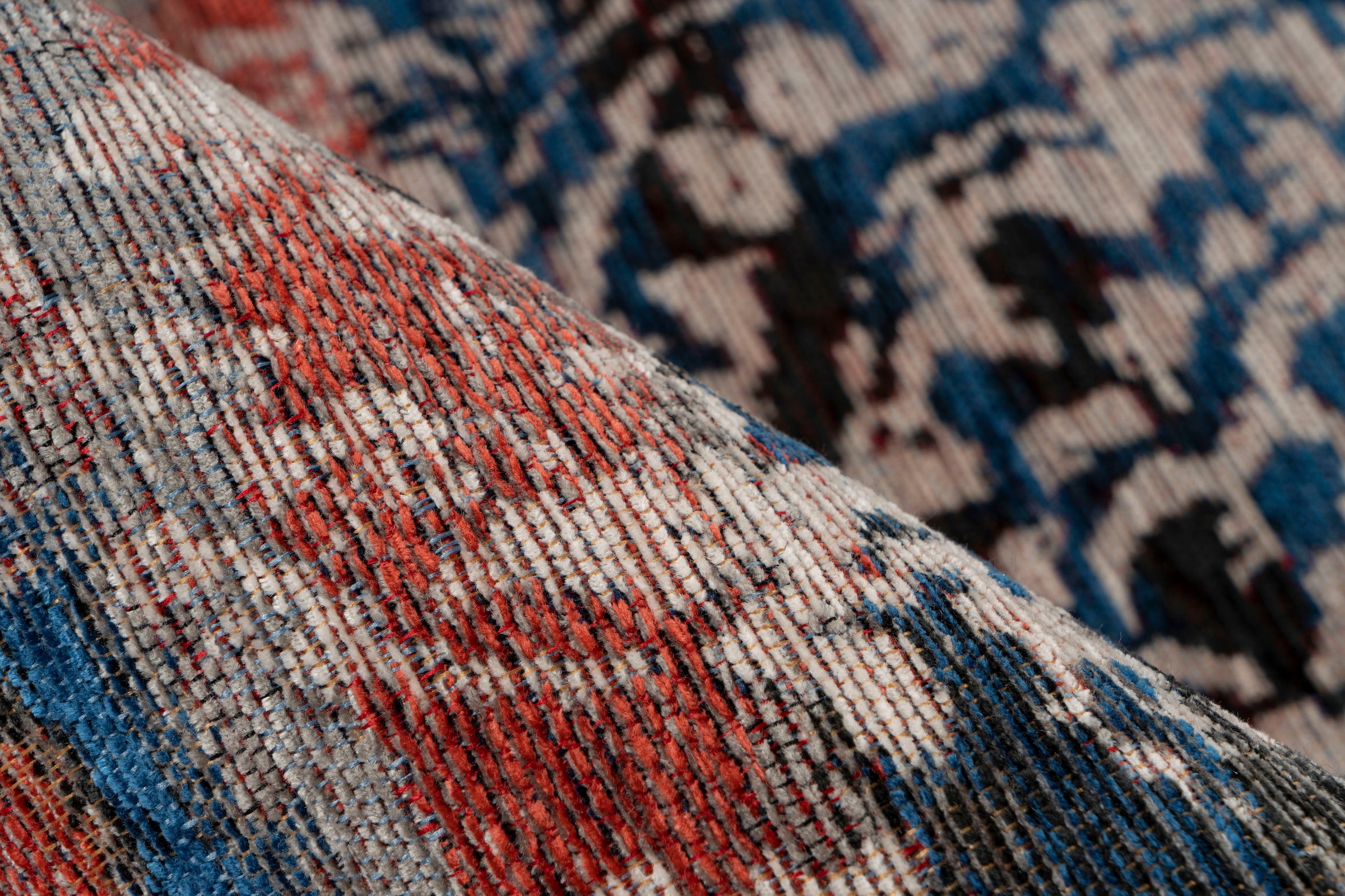 Padiro Teppich »Charme 425«, rechteckig, 5 mm Höhe, Chenille Flachgewebe im Vintage Stil