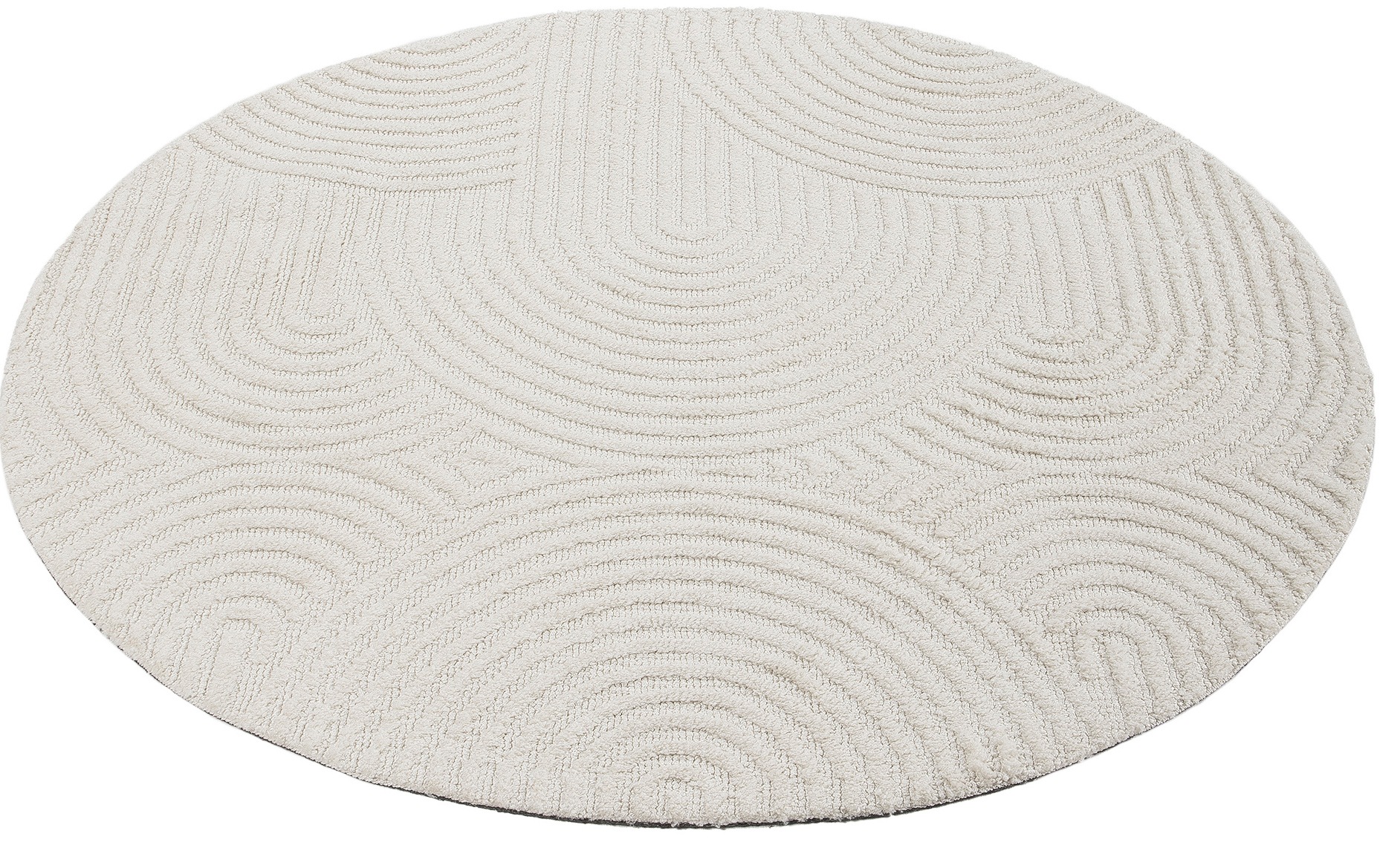 carpetfine Teppich »Holly Zen 1«, rund, 12 mm Höhe, Hoch-Tief-Effekt, geometrisch, Zeitloses Design, dekoratives Highlight