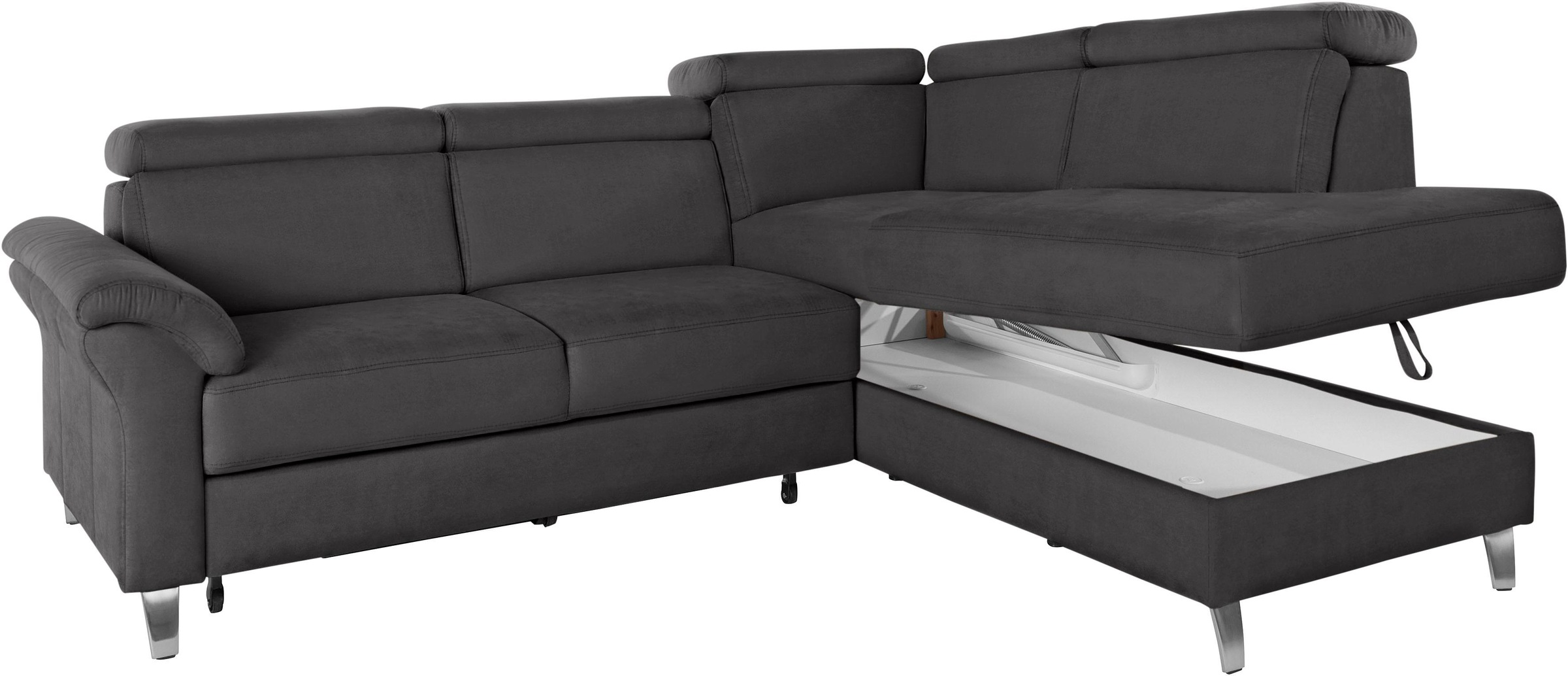 sit&more Ecksofa, inklusive Kopfteilverstellung, wahlweise mit Bettfunktion und Bettkasten
