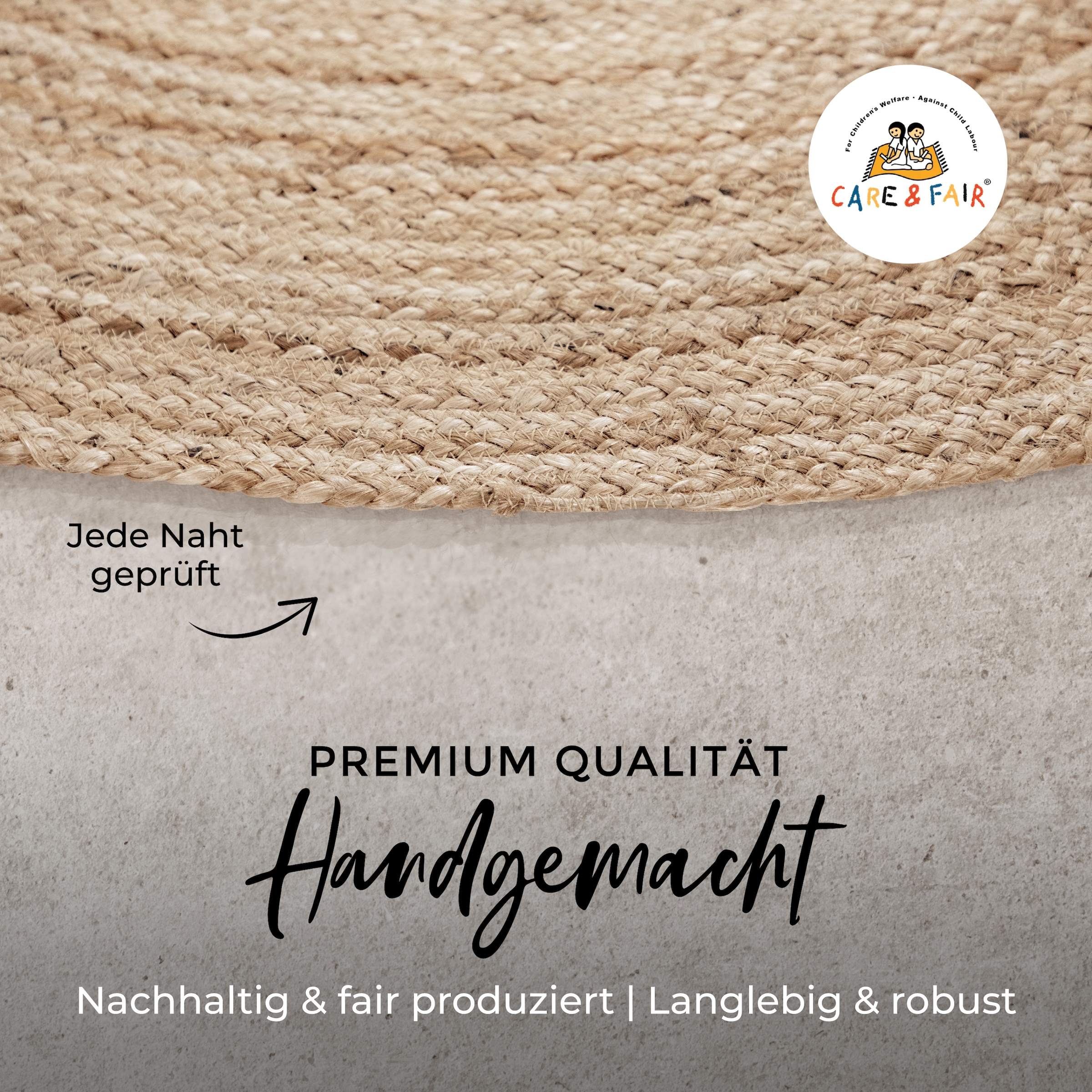carpetfine Teppich »Nele Juteteppich Naturfaser«, rund, 6 mm Höhe, geflochtener Wendeteppich aus 100%Jute, in rund und oval, viele Grössen