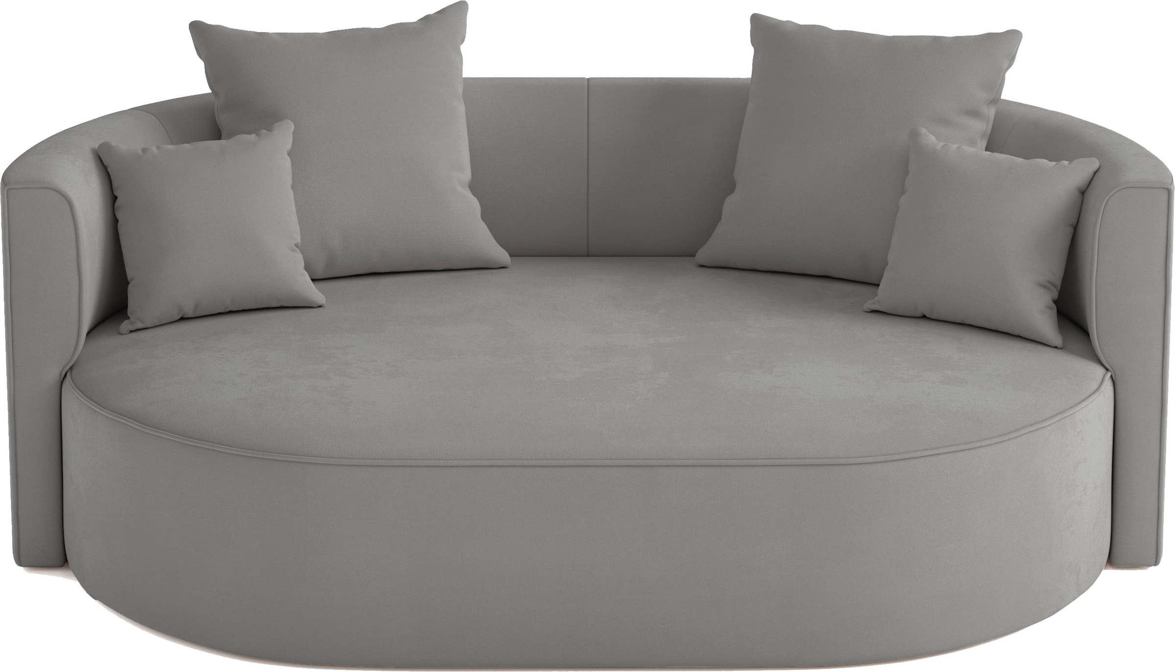 LeGer Home by Lena Gercke 2,5-Sitzer »ISALIE, rundes Loungesofa, mit Kissen, perfekt gepolstert«, moderne Stoffe, mit 4 Zierkissen, extra grosse Sitzfläche
