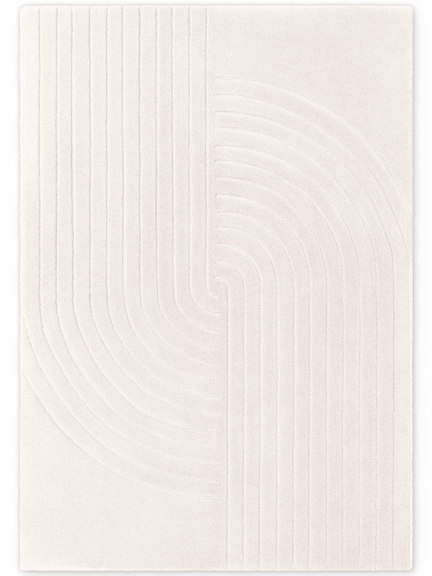 THE RUGS Vikosa Arcura Wool Rug Abstract Living Room in Cream | Size: 80cm x 150cm