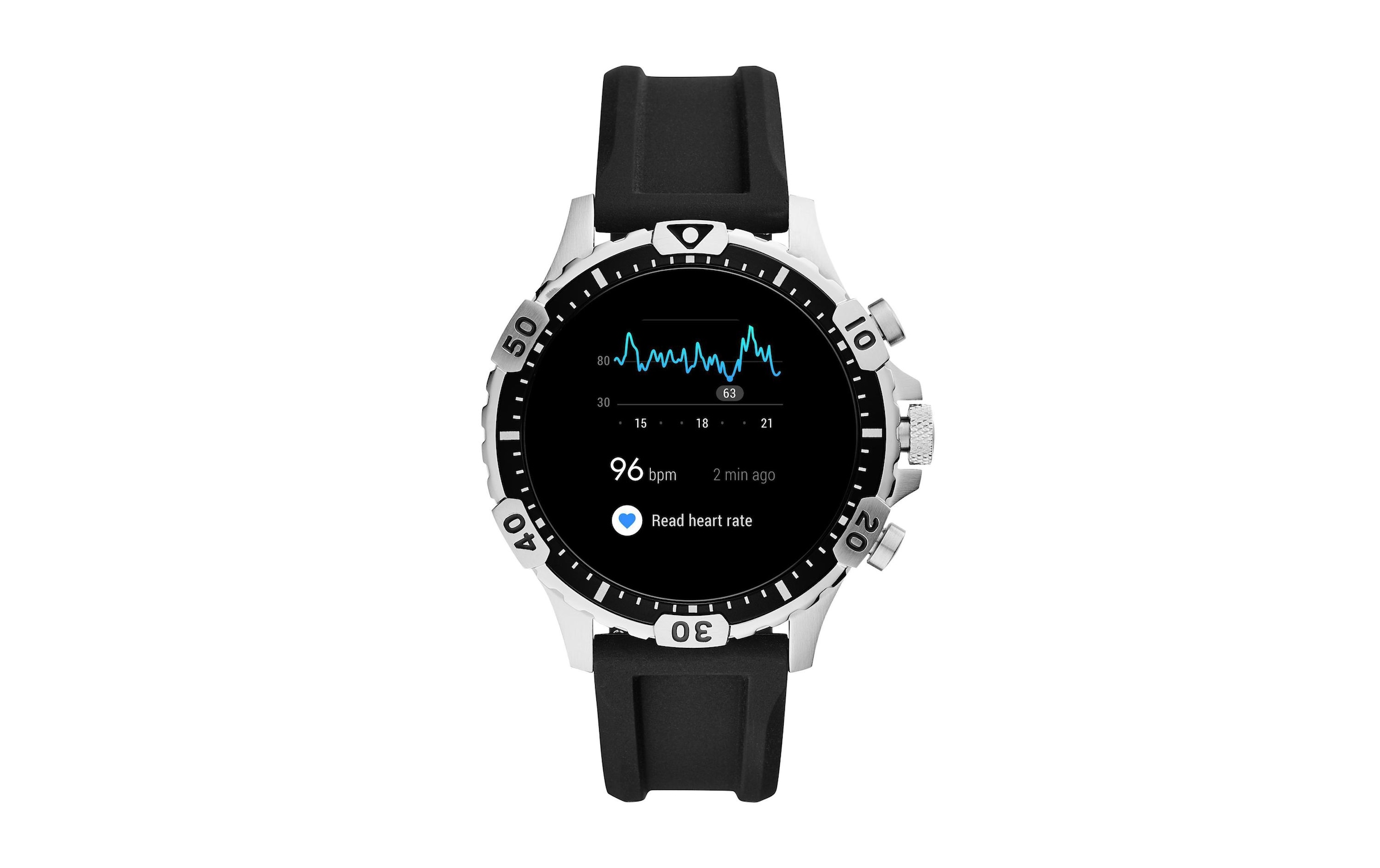 Fossil Smartwatches Smartwatch »Garrett HR FTW4041«, (46 cm / 18,11 Zoll), Wear OS by Google, 8 GB,)