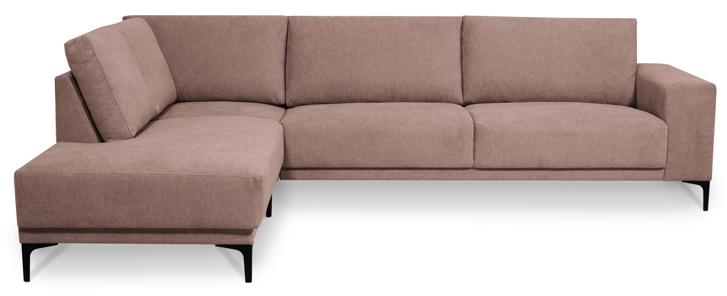 Places of Style Ecksofa »Xander, L-Form,«, Breite 289 cm, Webstoff, Soft-Touch Chenille, schwarze Metallfüsse