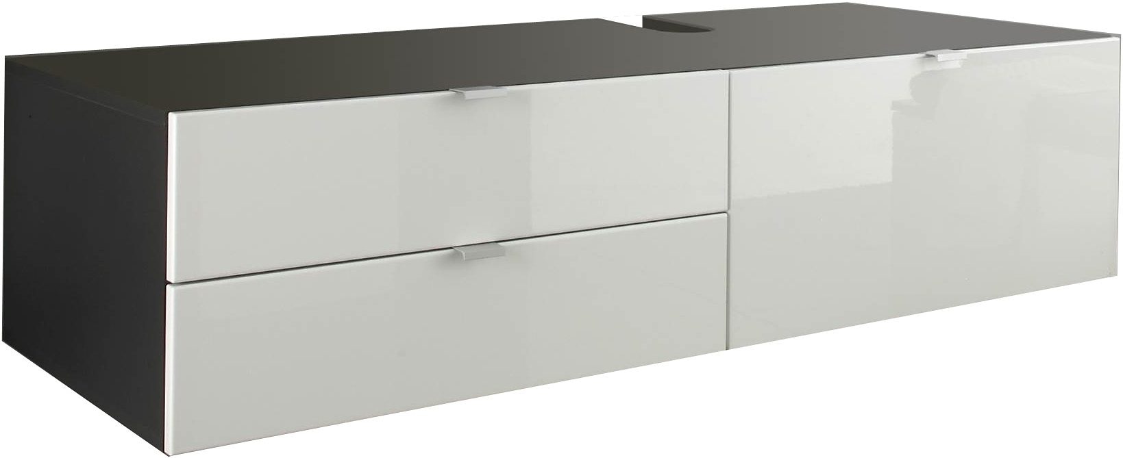 welltime Waschtisch »Bardolino«, Waschbeckenunterschrank in Weiss Hochglanz mit Soft-Close-Funktion