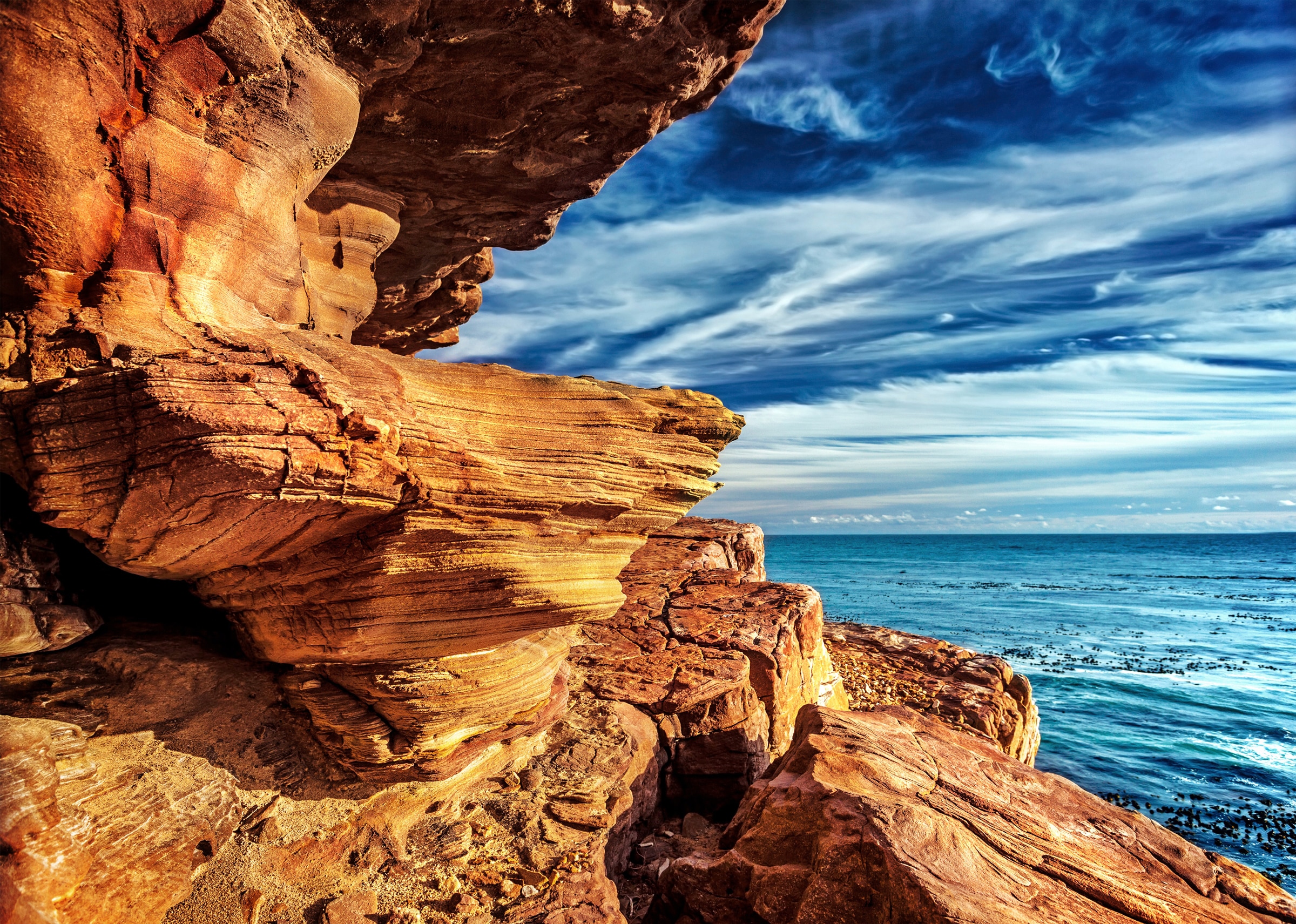 Papermoon Fototapete »CAP HALB-INSEL-STRAND KLIPPEN KÜSTE WALD MEER GEBIRGE«