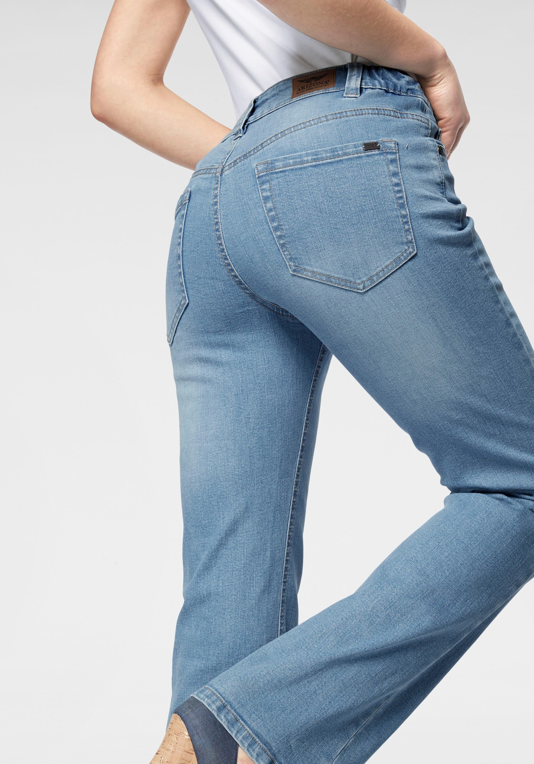 Arizona Bootcut-Jeans »Bund mit seitlichem Jelmoli-Versand shoppen Waist Schweiz High Gummizugeinsatz«, bei online