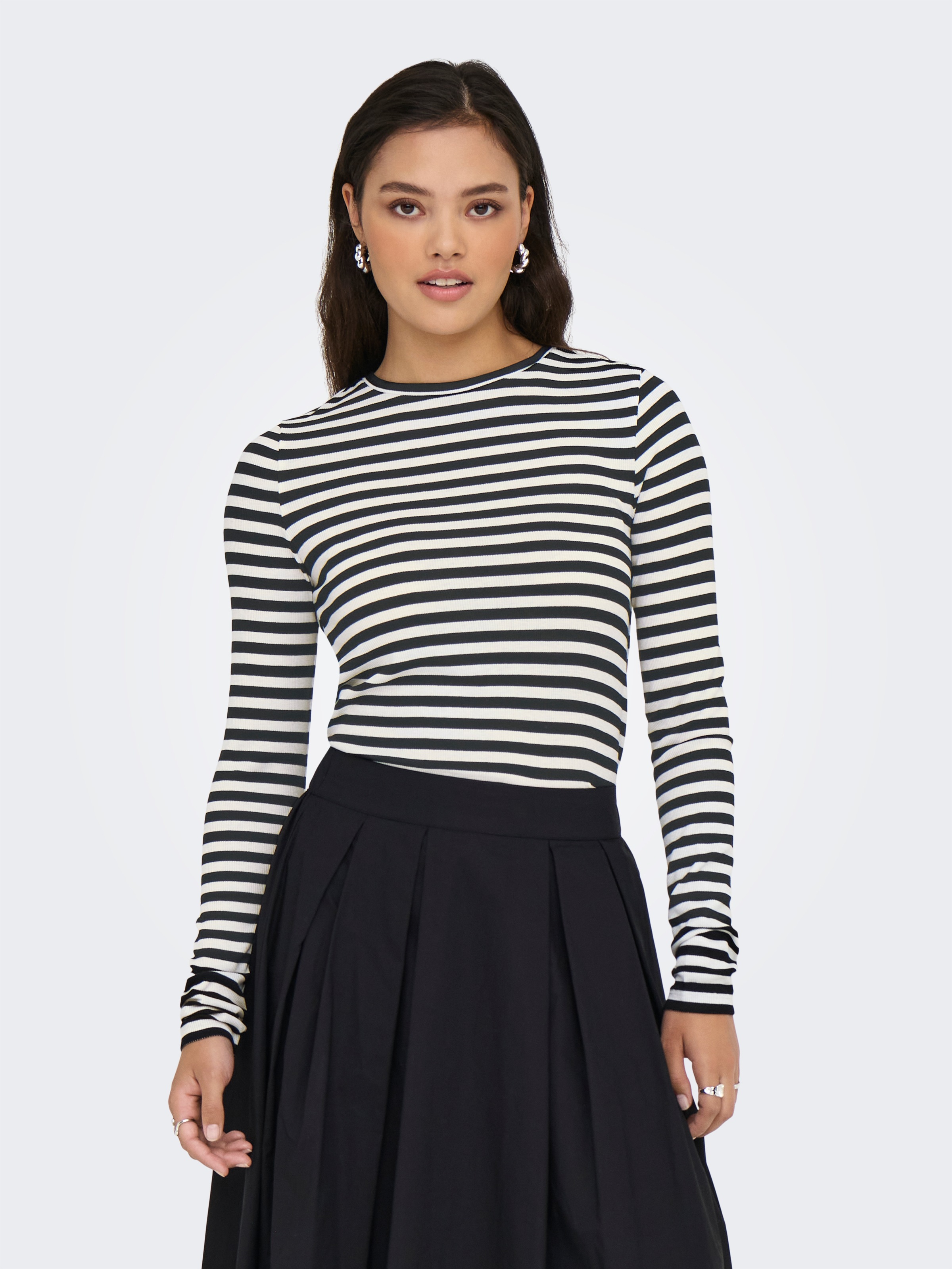 ONLY Langarmshirt »ONLMAI STRIPE L/S TOP JRS NOOS«