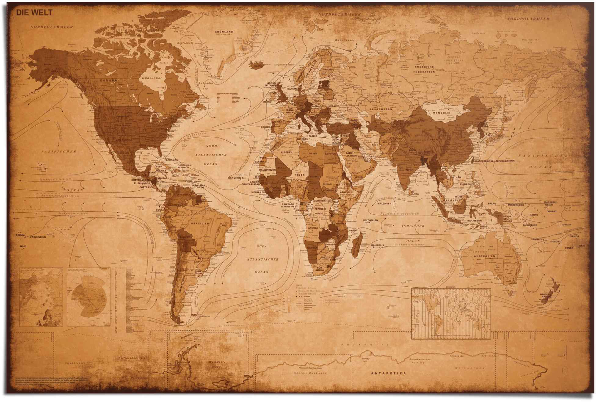 »World Weltkarte Motiv ❤ Kork, kaufen Jelmoli-Online Letters«, Zeller im Shop rechteckig, aus Present Pinnwand