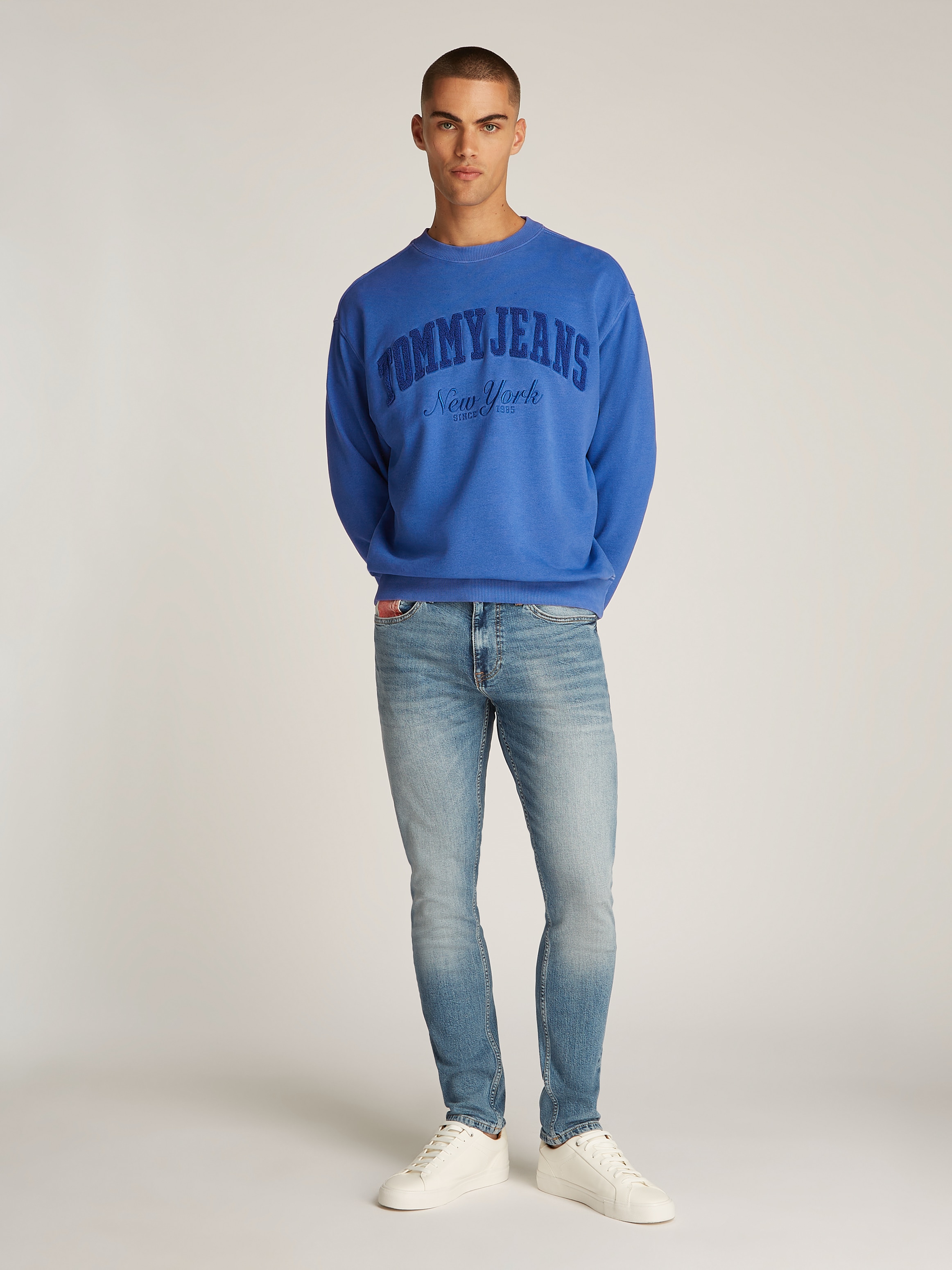 Tommy Jeans Sweatshirt »TJM RLX VINTAGE VARSITY CREW«, mit grossem Logo