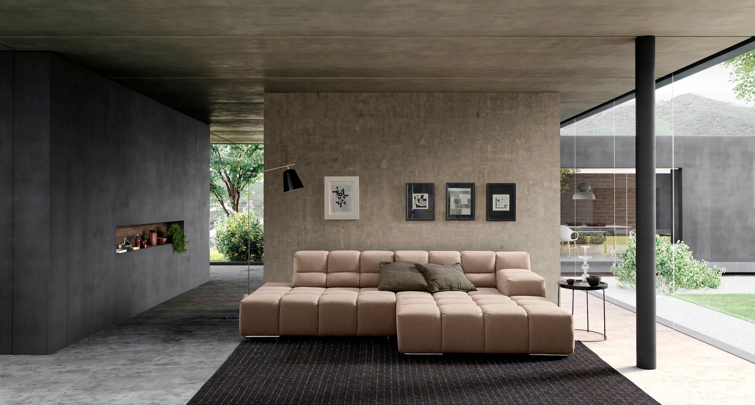 designwerk Ecksofa »Temple L-Form, tolles Designsofa«, mit Sitztiefenverstellung