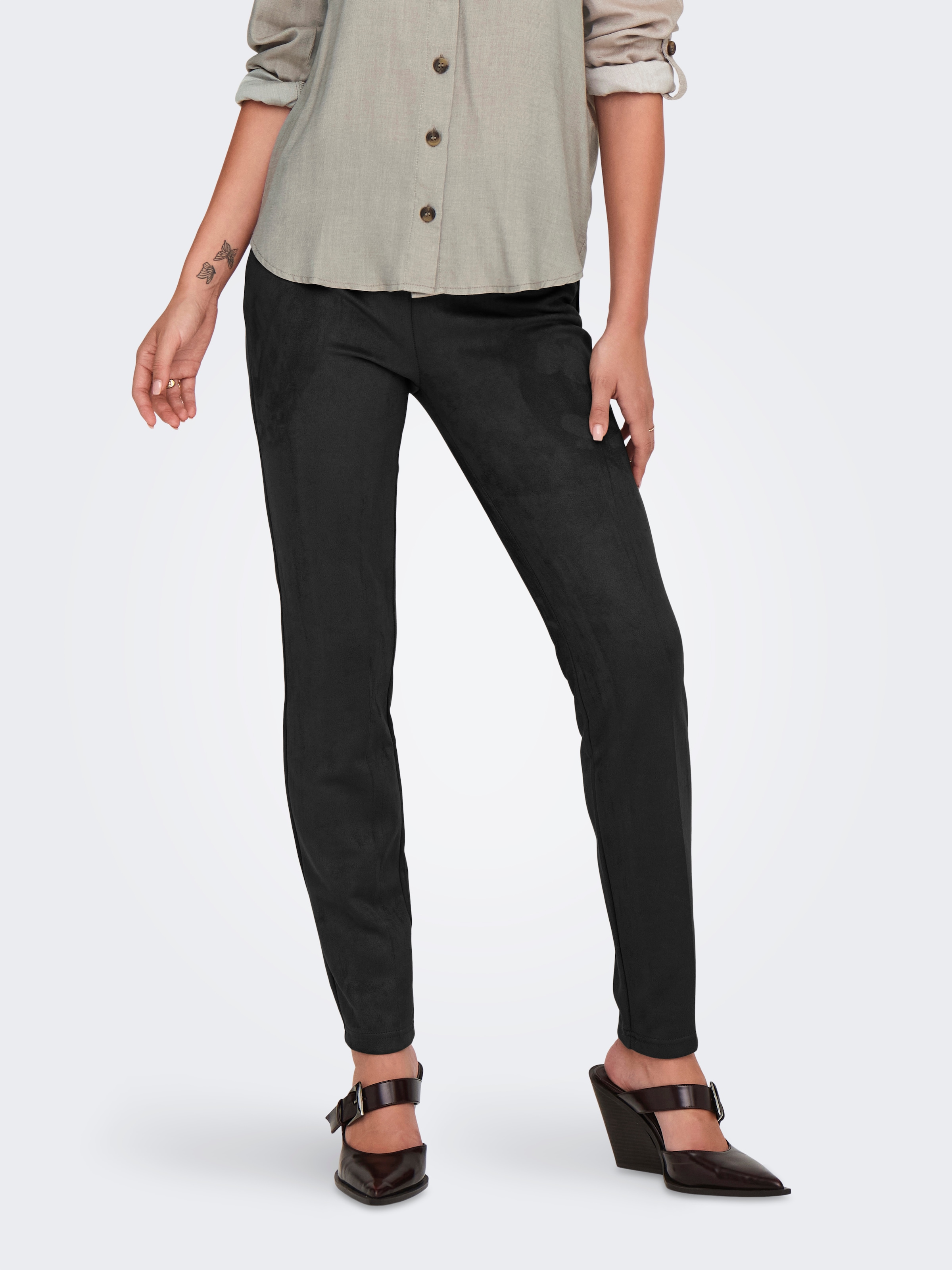 ONLY Jeggings »ONLANGALINE HW FAUX SUEDE LEGGING CC PNT«, in Wildleder Optik