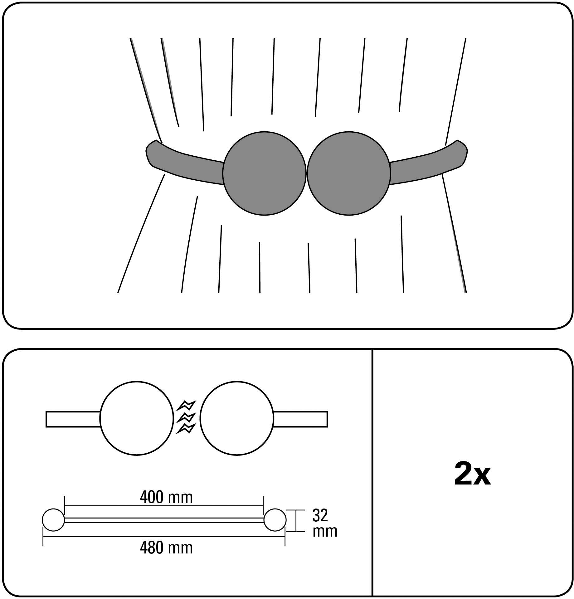 GARDINIA Raffhalter »Flex-V mit Magnet«, (2 St.), vielfältige Anbringungsmöglichkeiten