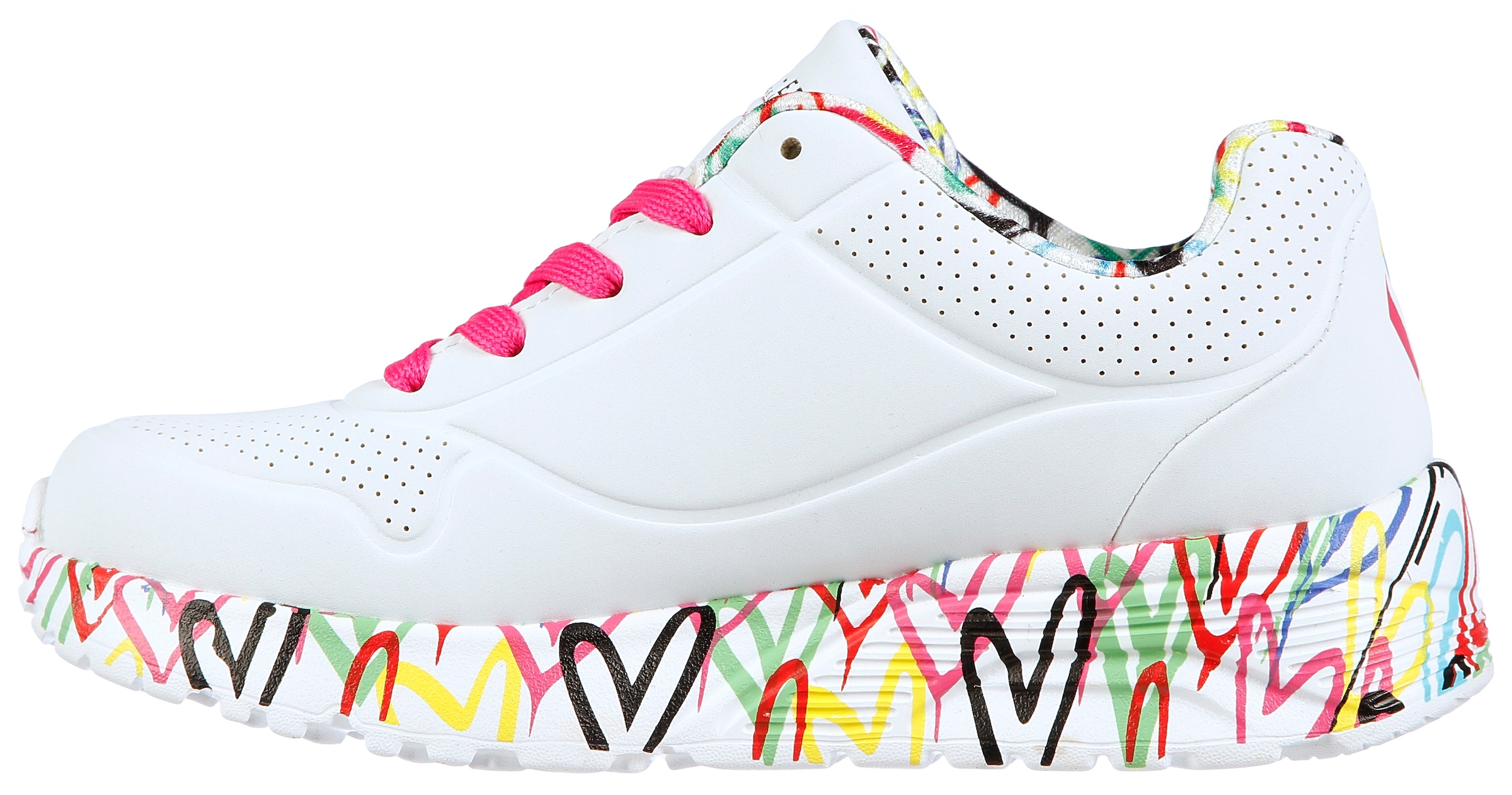 Skechers Sneaker »UNO LITE-LOVELY LUV«, Schnürschuh mit bedruckter Sohle, Grössenschablone zum Download